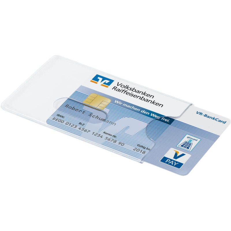 Kartenhülle Hartfolie transparent Langlochstanzung