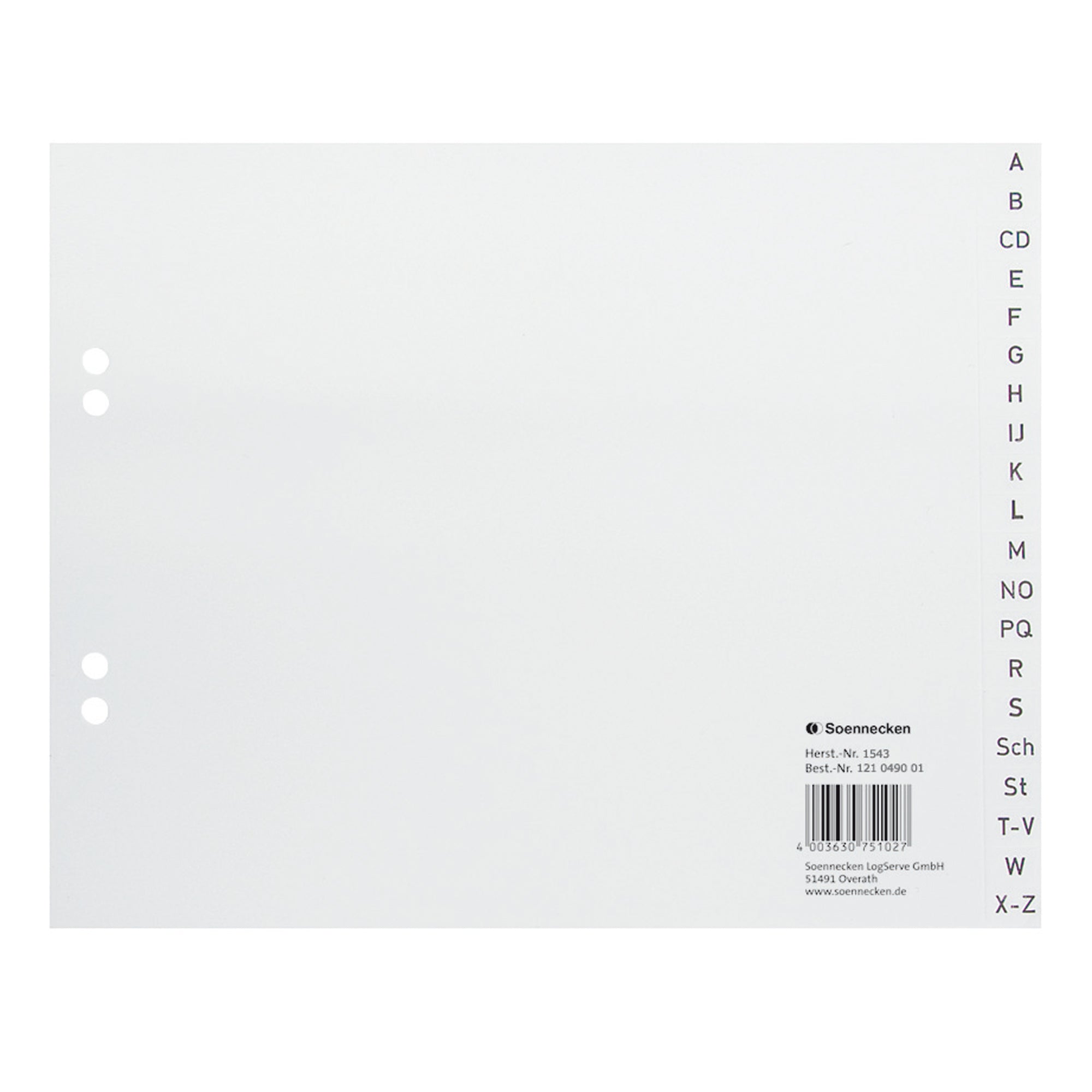 Soennecken A-Z Register, DIN A4
