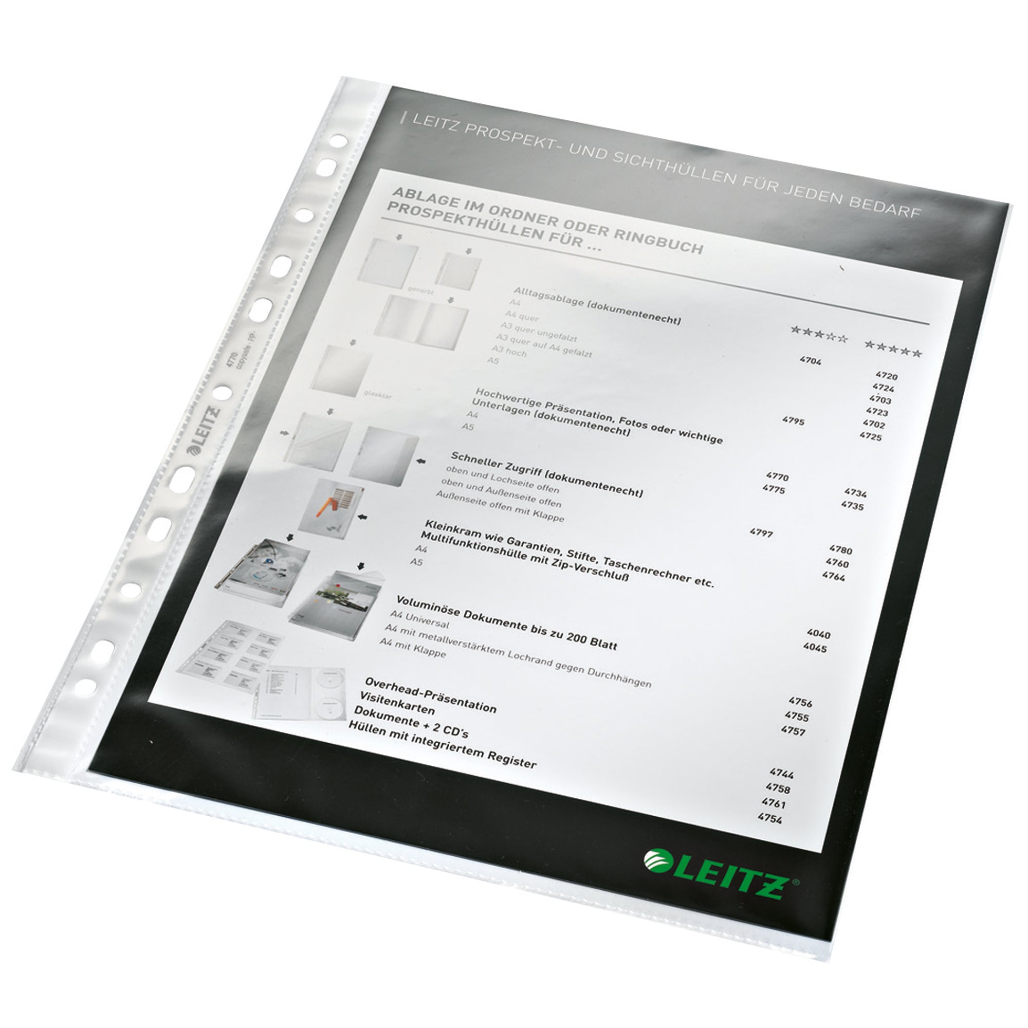 Leitz Prospekthülle DIN A4 0,08mm PP gk 100 St./Pa