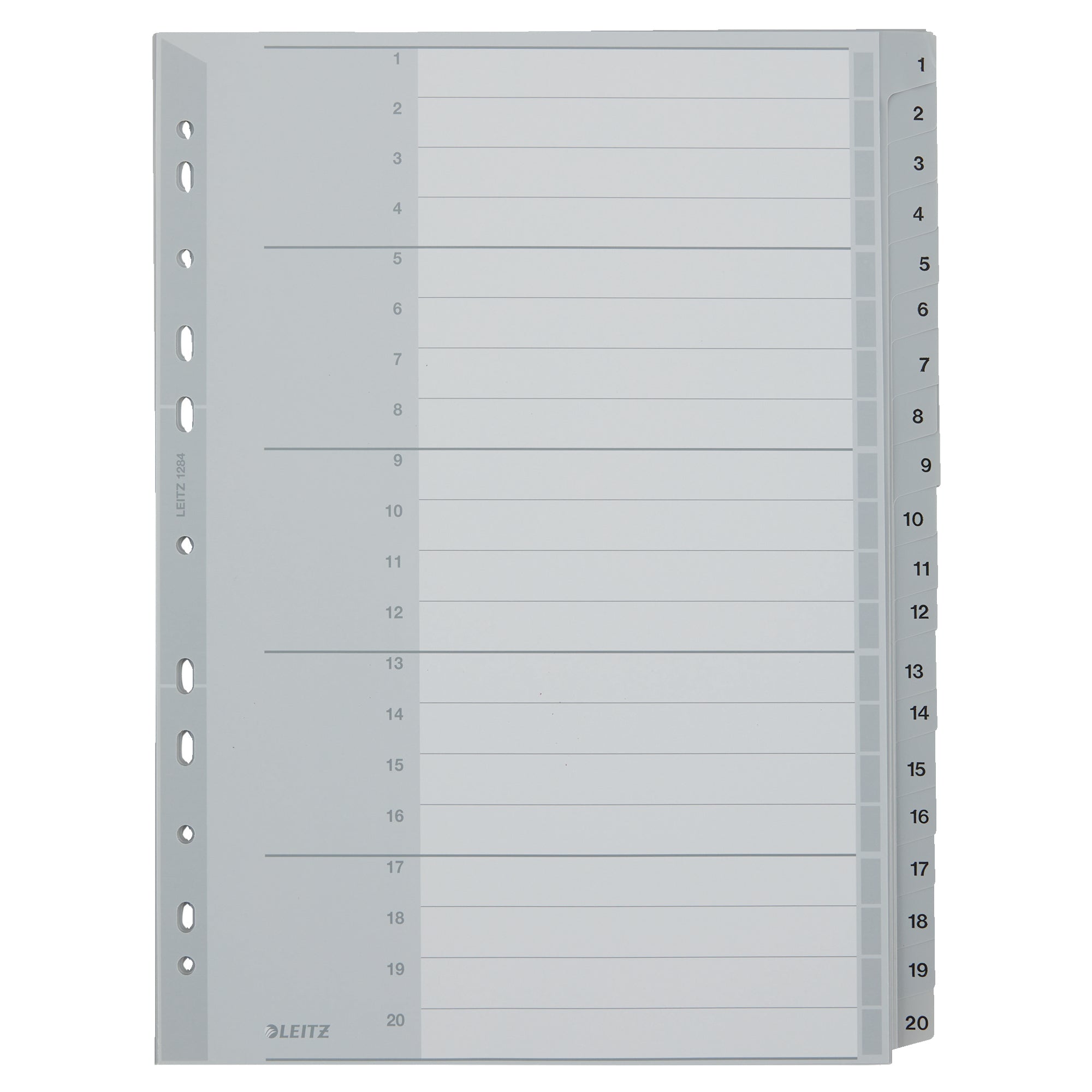 Leitz Zahlenregister, DIN A4, Überbreite