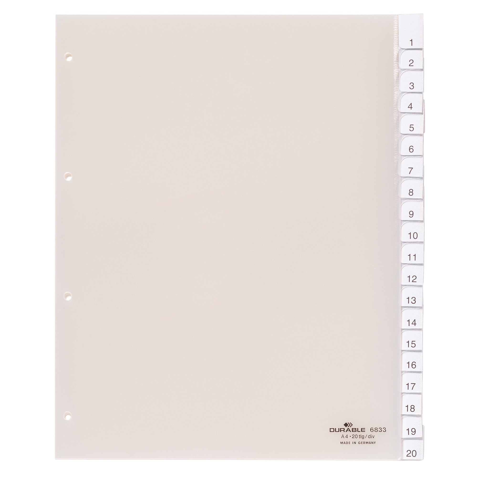 Durable Ordnerregister, DIN A4, Überbreite