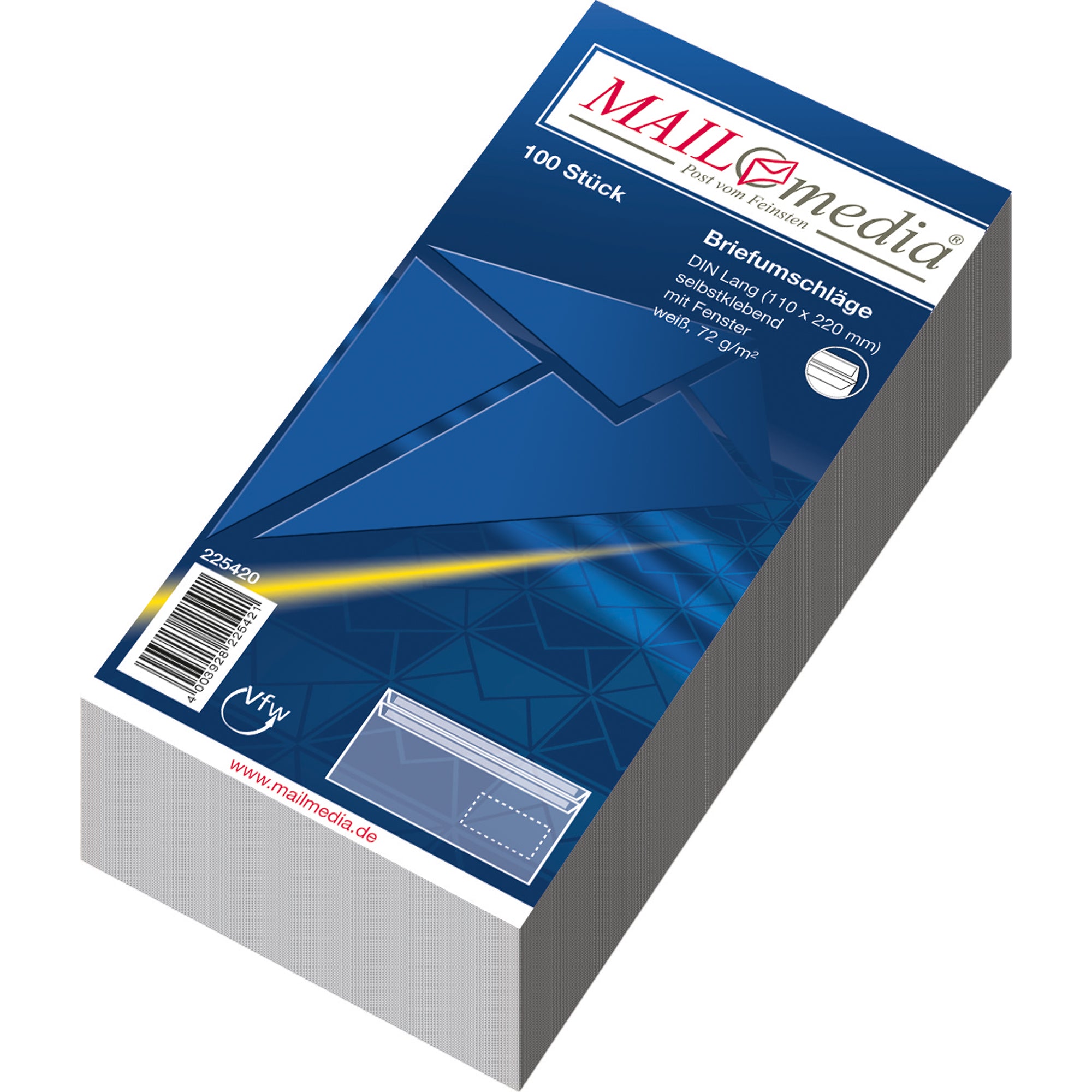 MAILmedia Briefumschlag DL sk mF ws 100 St., DIN lang