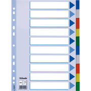 Esselte Register blanko DIN A4 10Bl. PP hellblau/farbig
