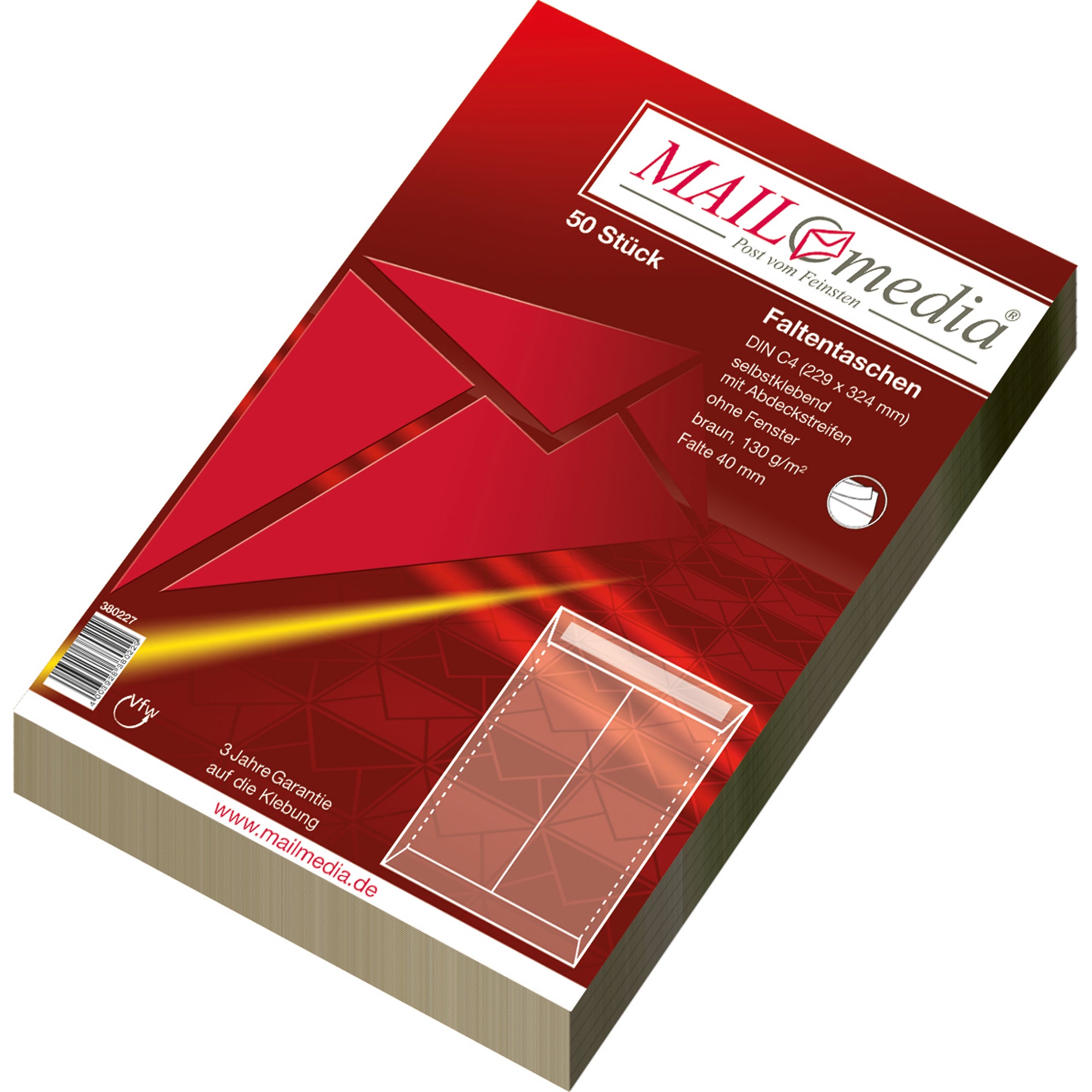 MAILmedia Faltentasche, braun, DIN C4