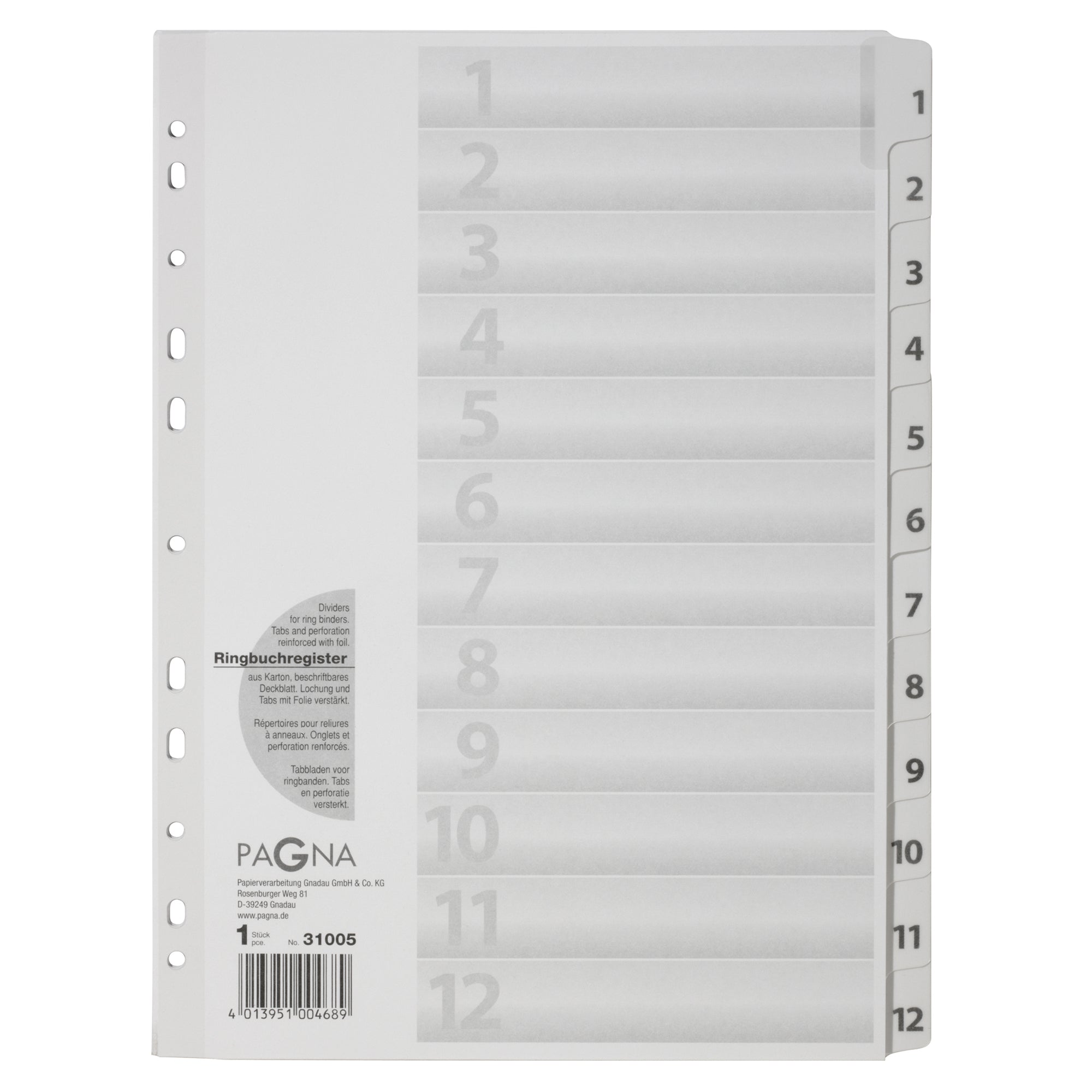 Pagna Zahlenregister