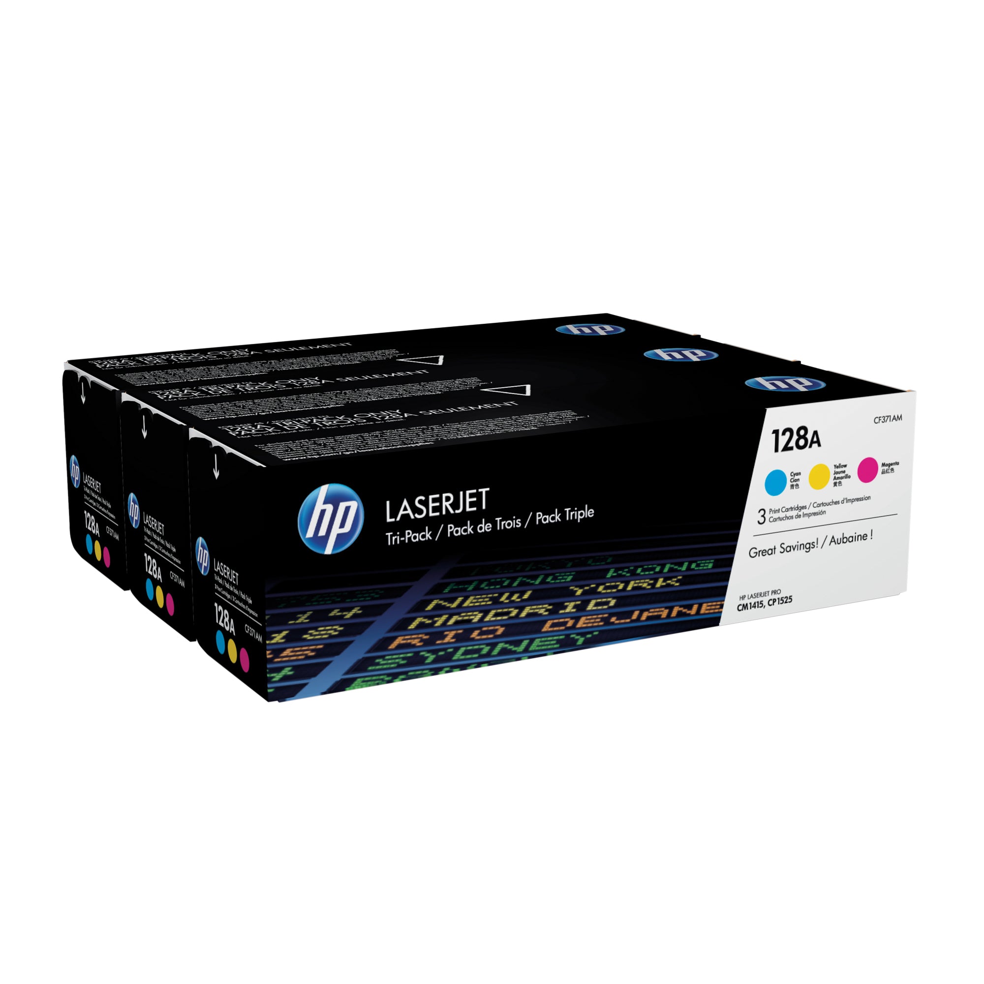 HP Toner, cyan, magenta, gelb