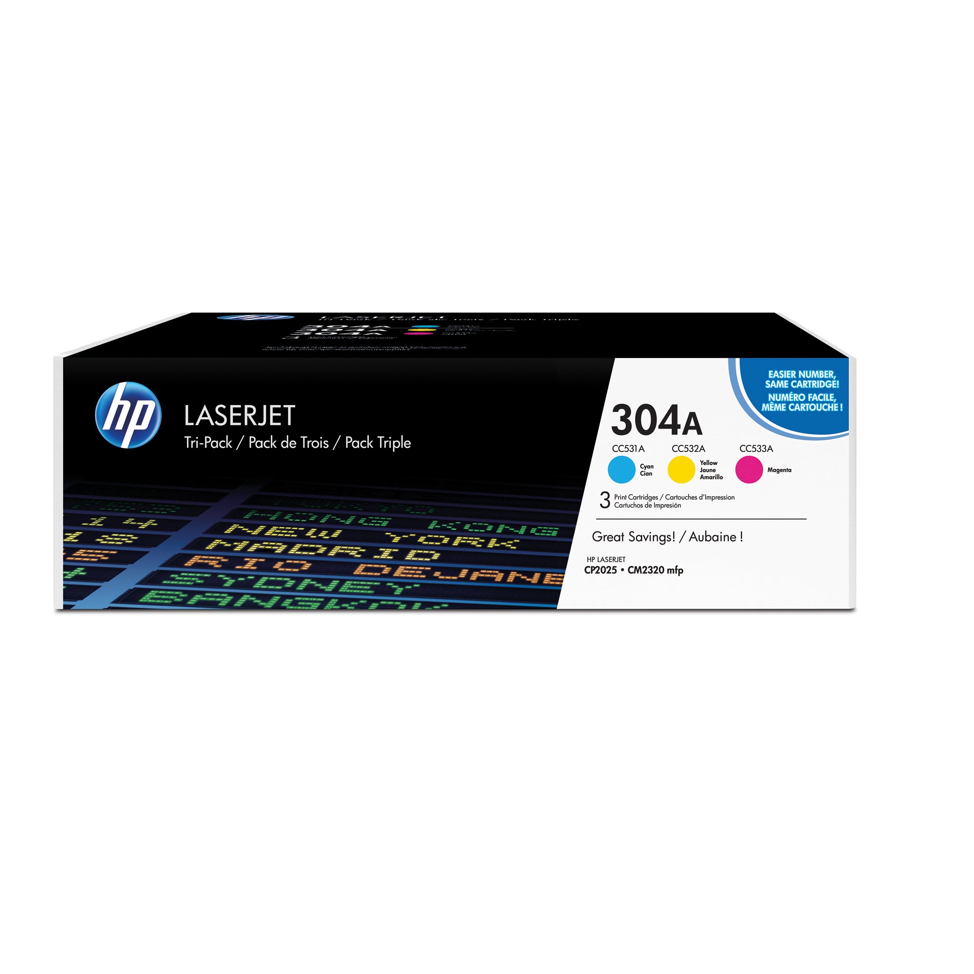 HP Toner, cyan, magenta, gelb