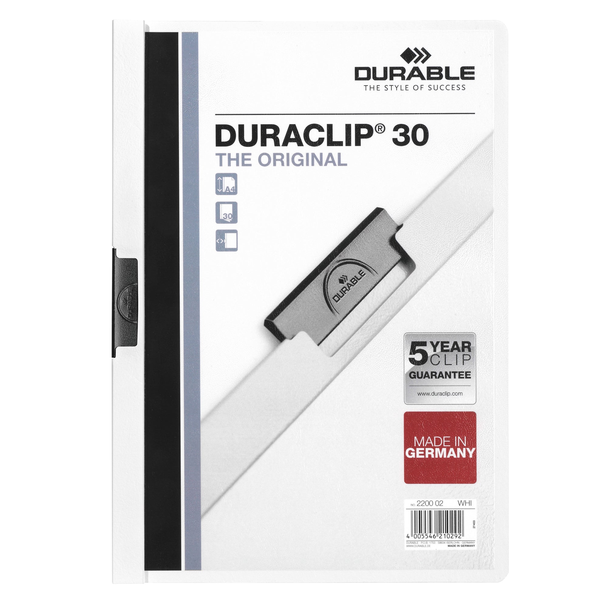 Durable Klemmmappe DURACLIP® 30, DIN A4