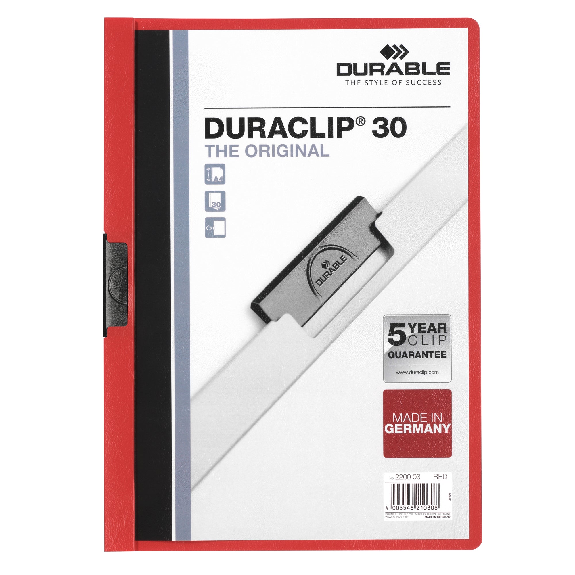Durable Klemmmappe DURACLIP® 30, DIN A4