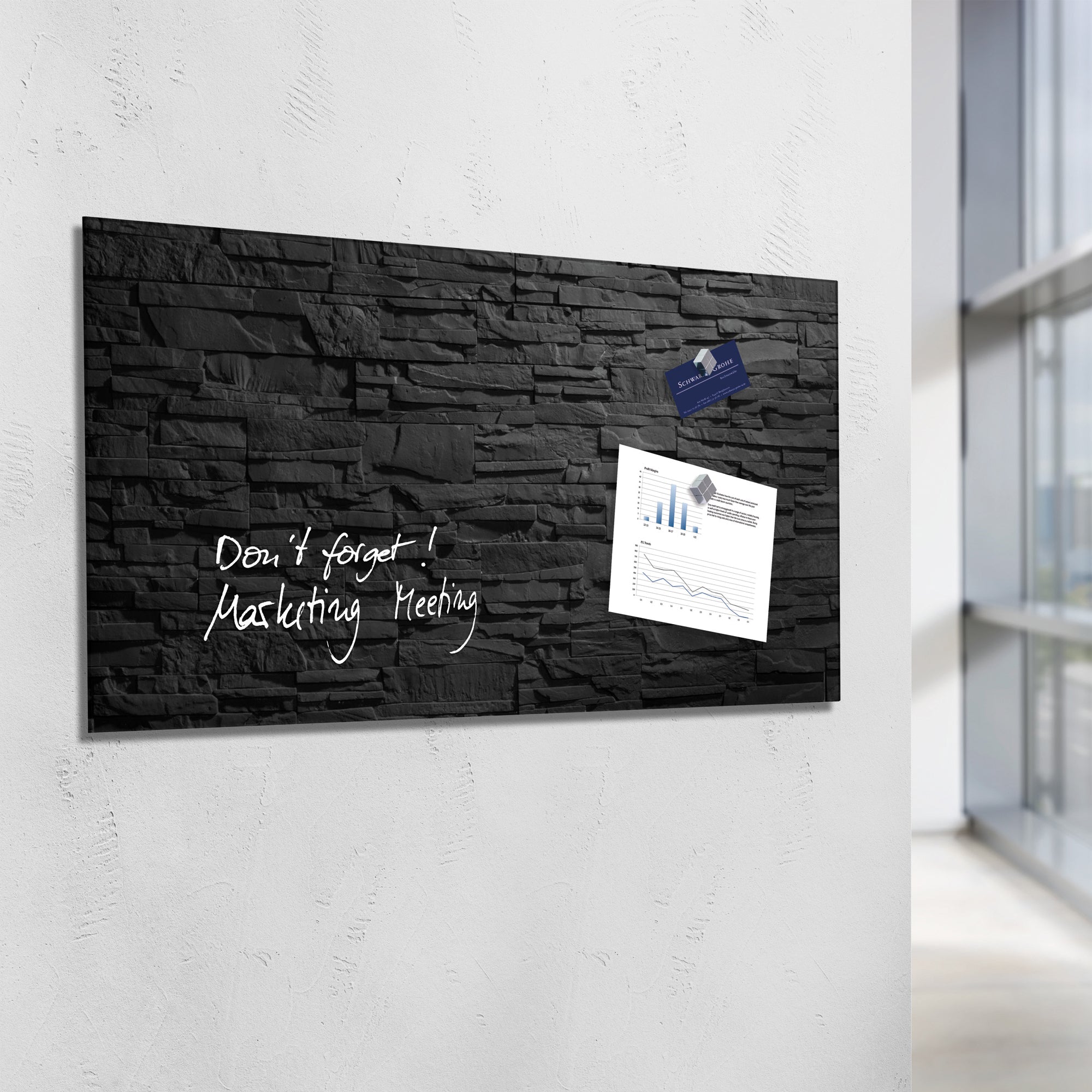 Sigel Glasboard Artverum, design Schiefer Stone