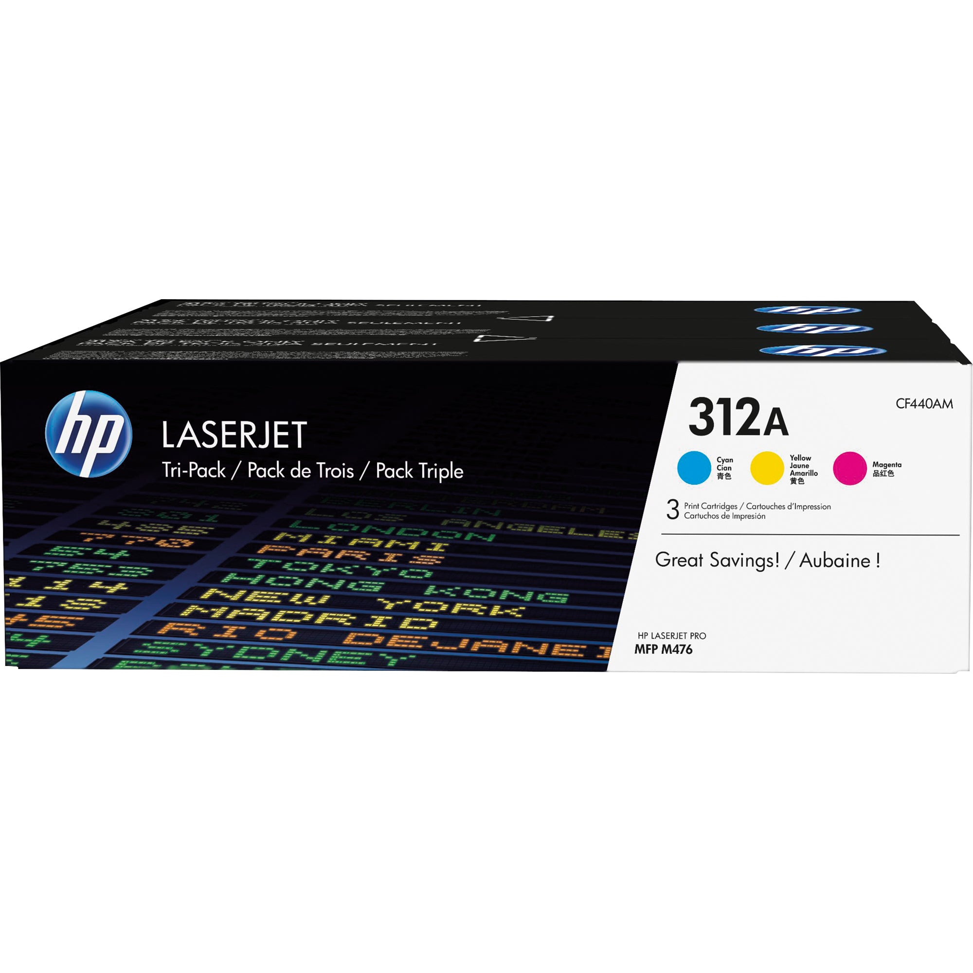 HP Toner, cyan, magenta, gelb