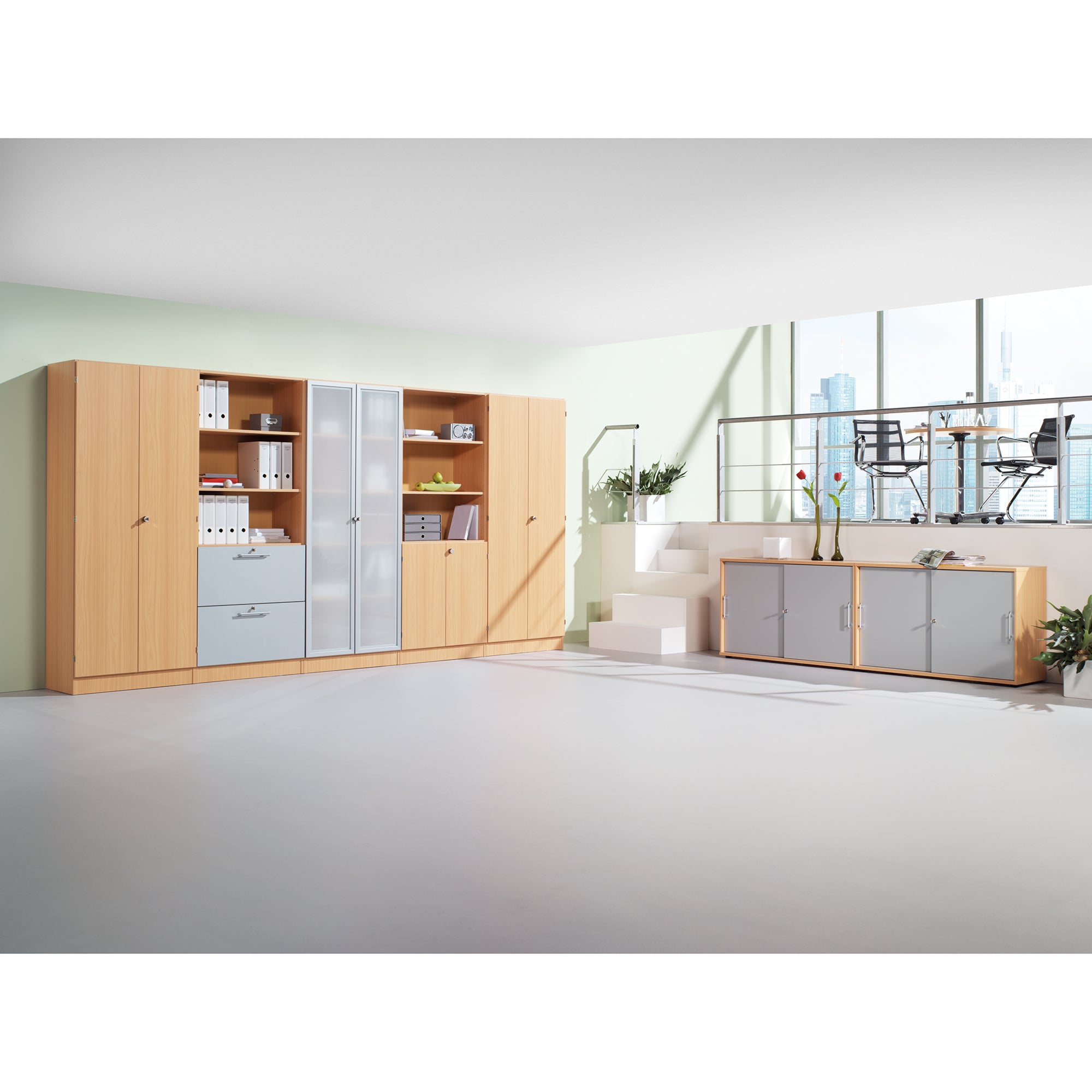 Hammerbacher Garder.schrank 5OH buche/si