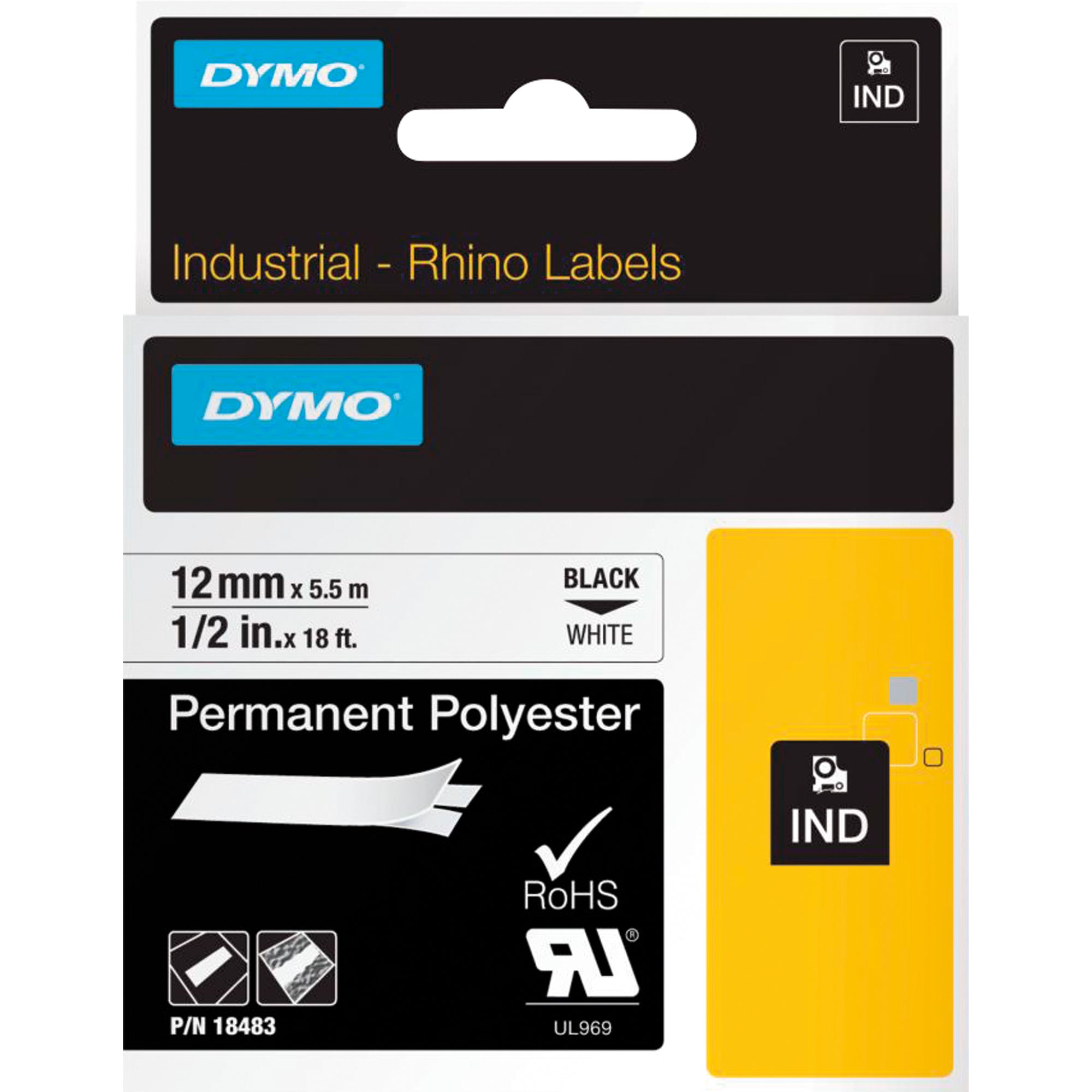Dymo Schriftbandkassette, 12 mm x 5,5 m (B x L)