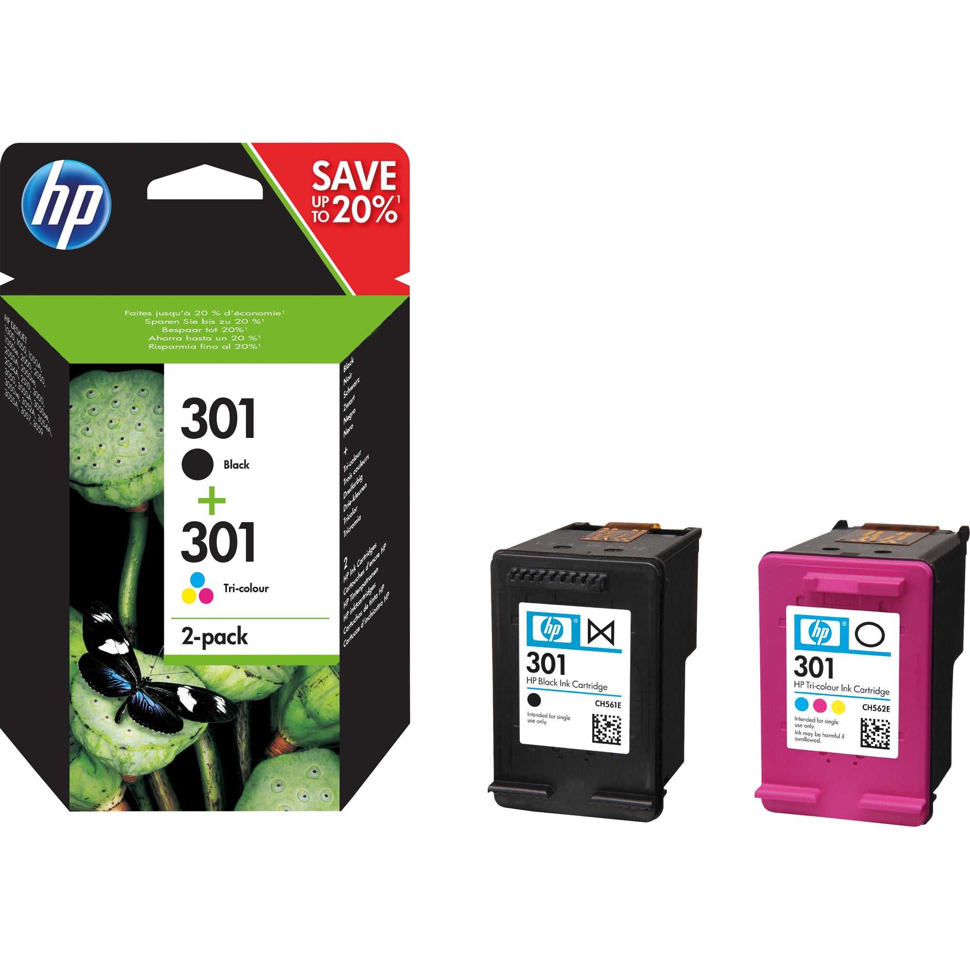 HP Tintenpatrone, schwarz, cyan/magenta/gelb