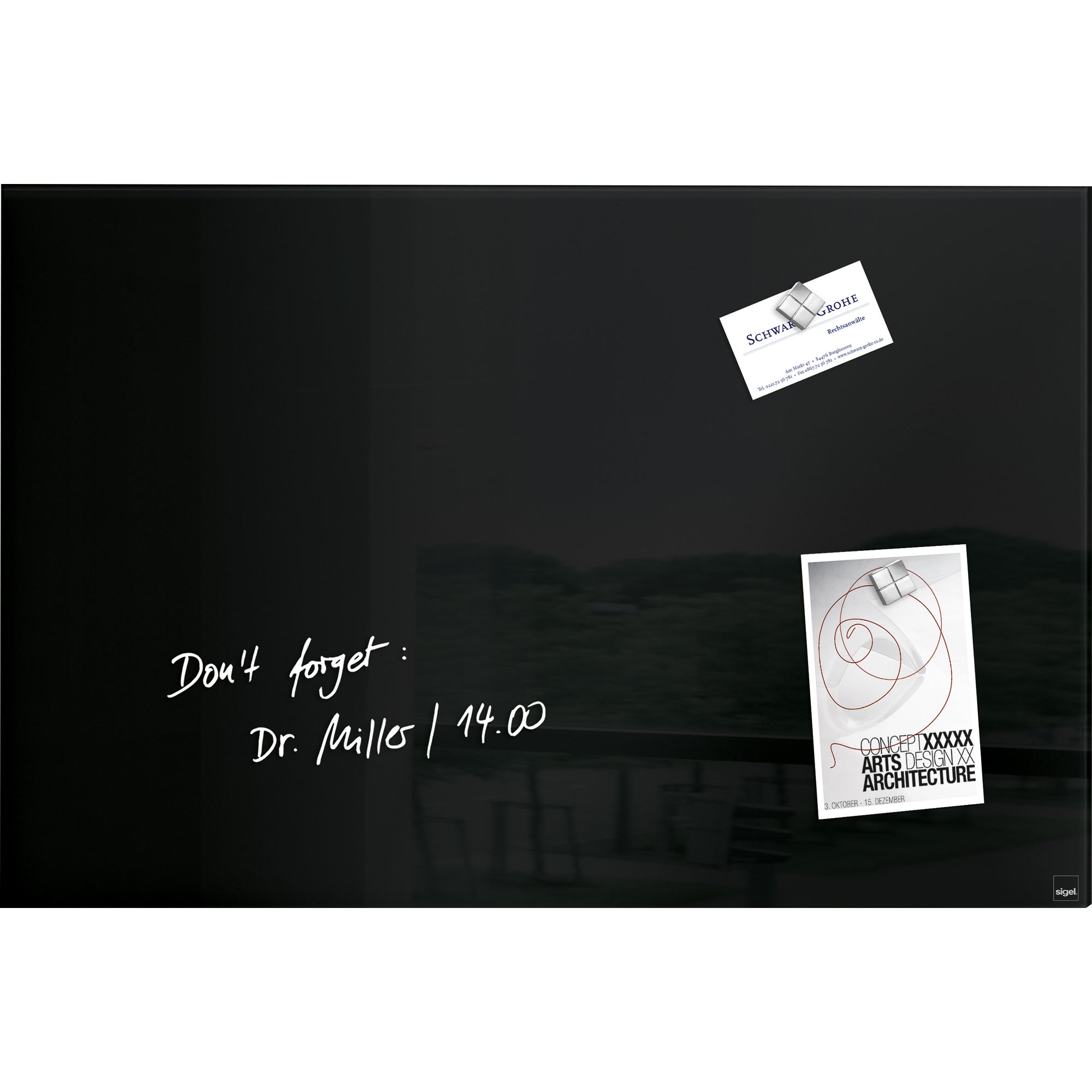 Sigel Glasboard Artverum, schwarz