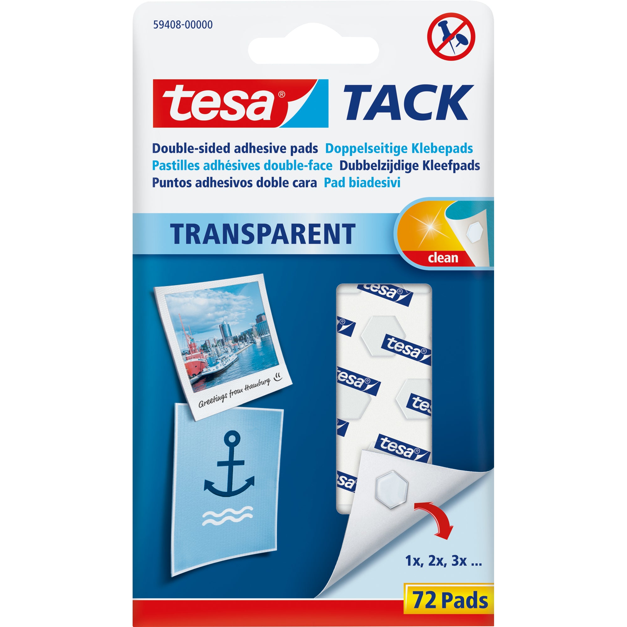 tesa Klebepad TACK Transparent