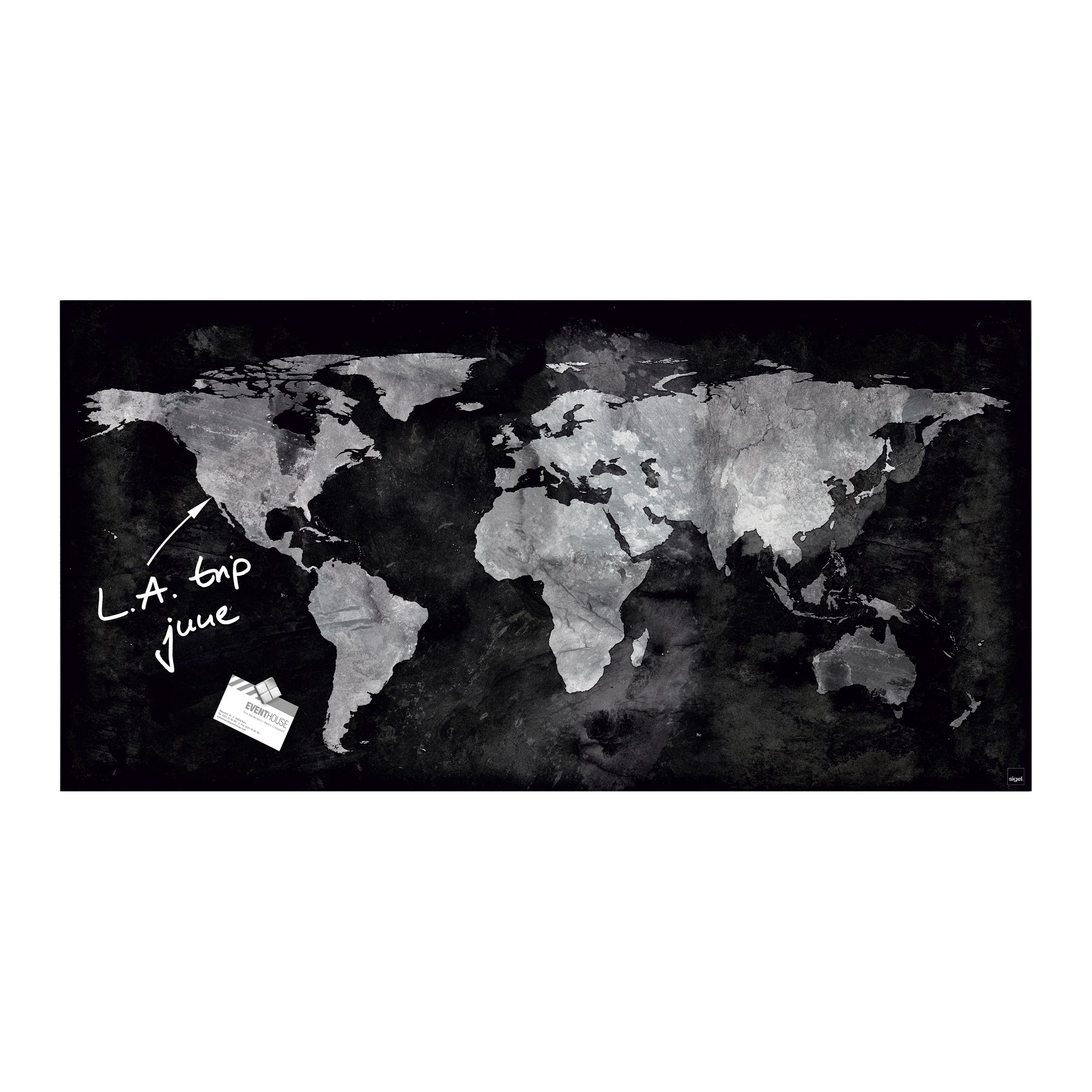 Sigel Glasboard Artverum, design World-Map
