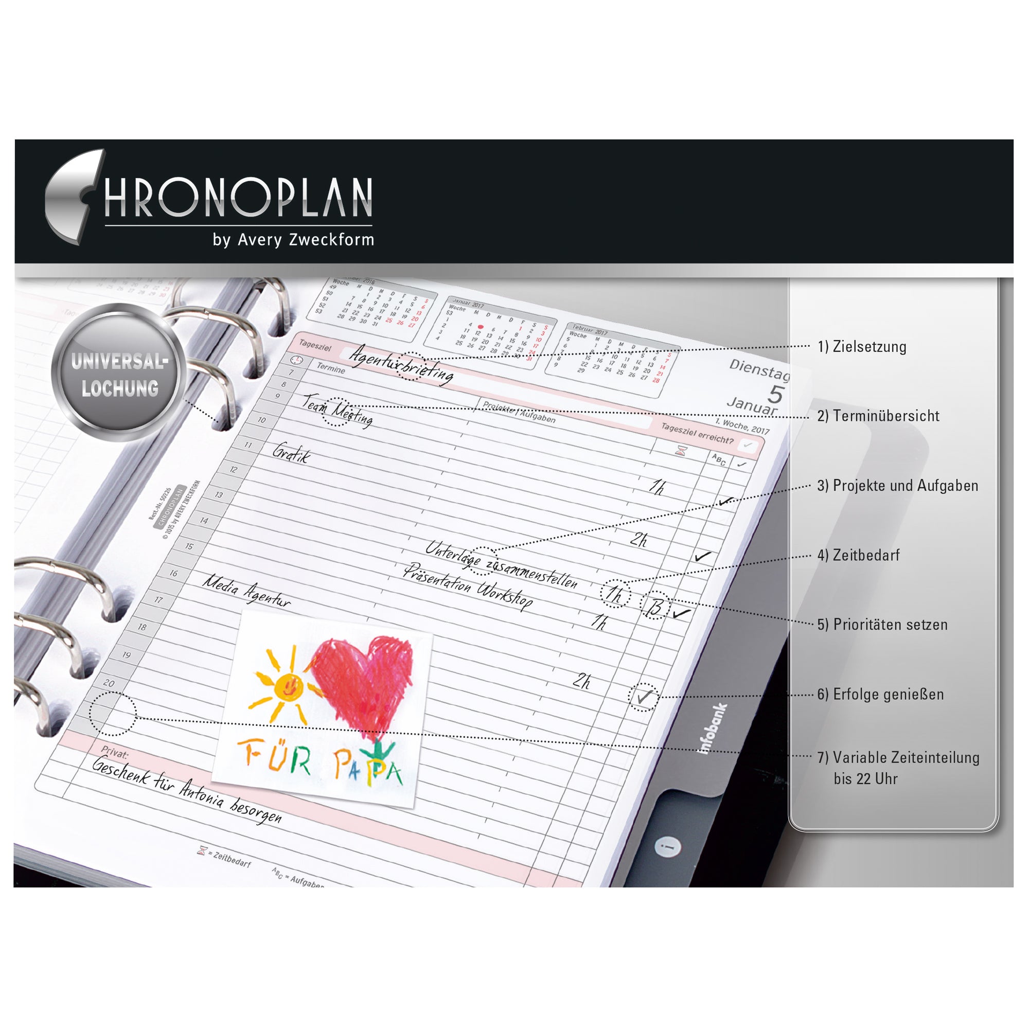 Chronoplan Einlage Kalender, DIN A5