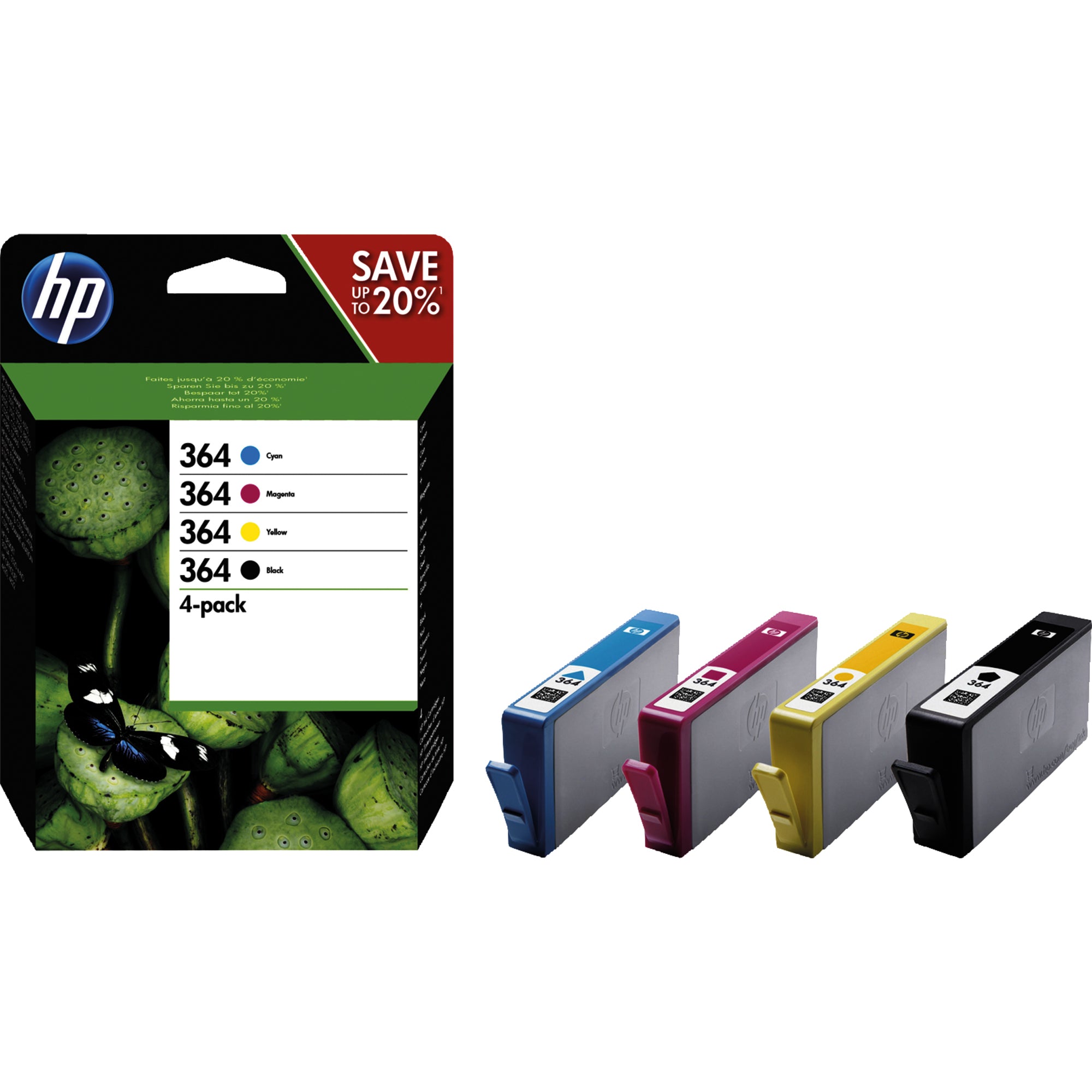 HP Tintenpatrone, schwarz, cyan, magenta, gelb