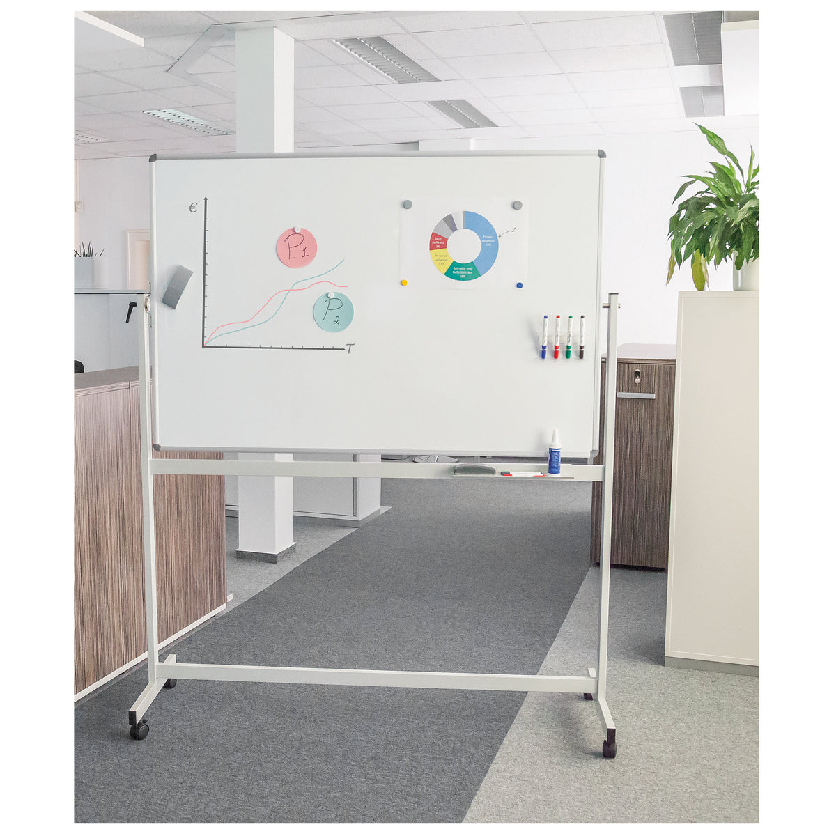 Maul Whiteboard MAULstandard 100x200cm emailliert drehb.