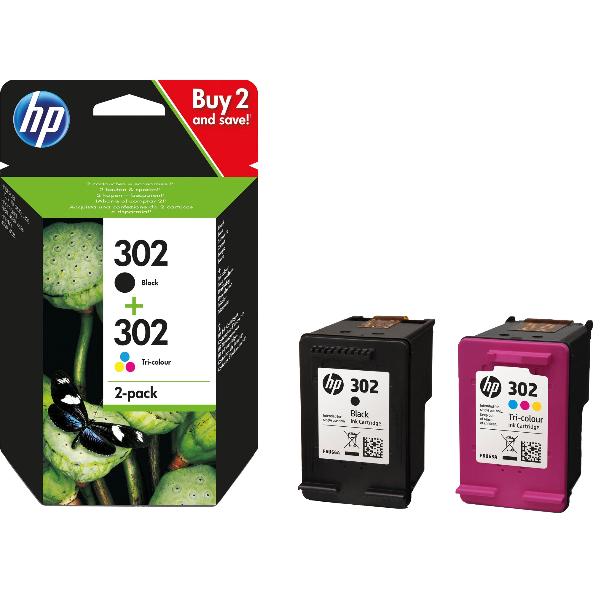 HP Tintenpatrone, schwarz, cyan/magenta/gelb
