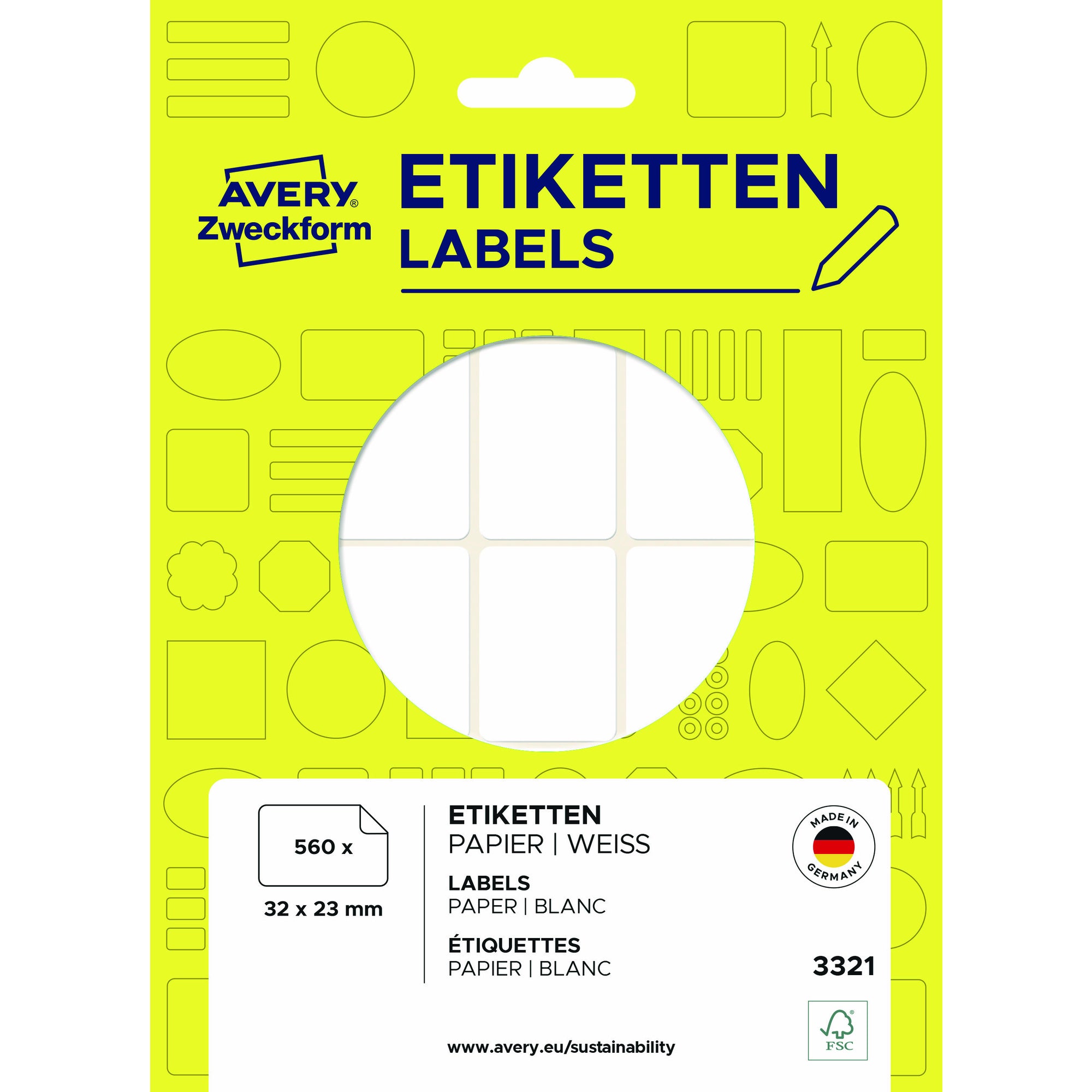 Avery Universaletikett, weiß