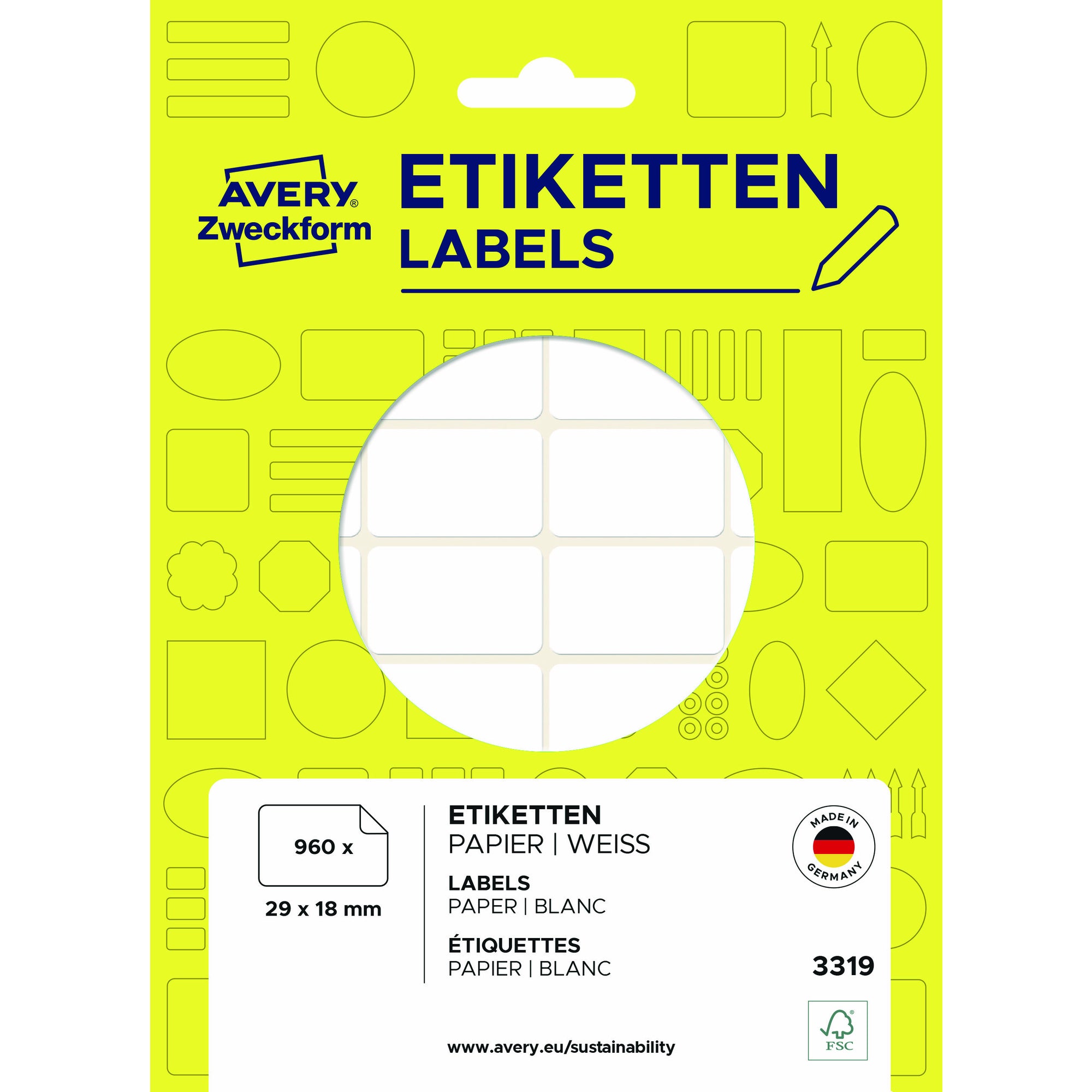 Avery Universaletikett, weiß