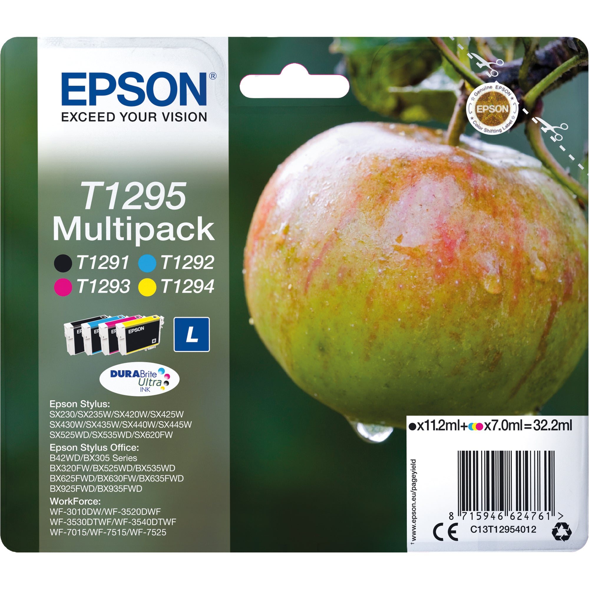 Epson Tintenpatrone, schwarz, cyan, magenta, gelb