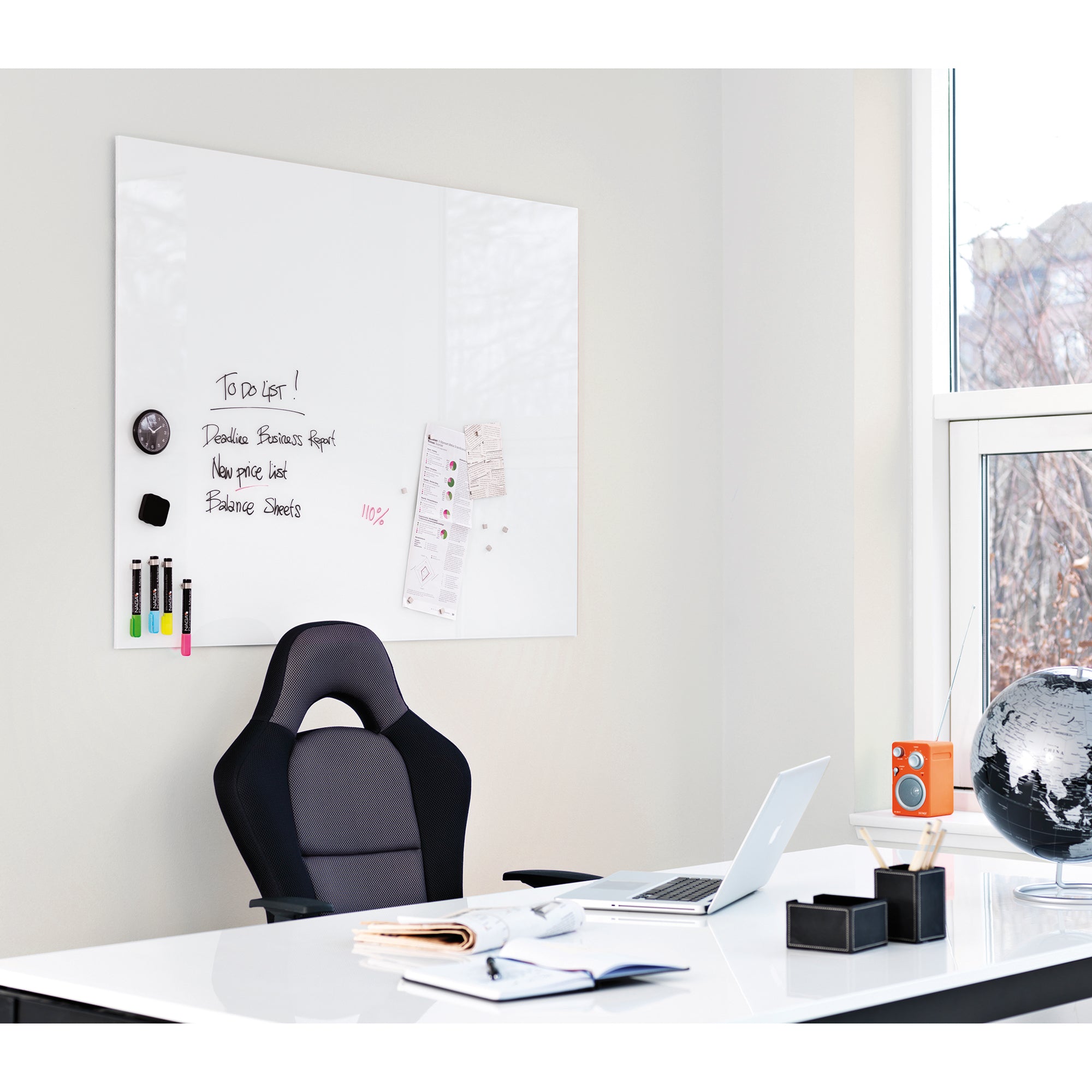 Franken Glastafel 120x120cm weiß