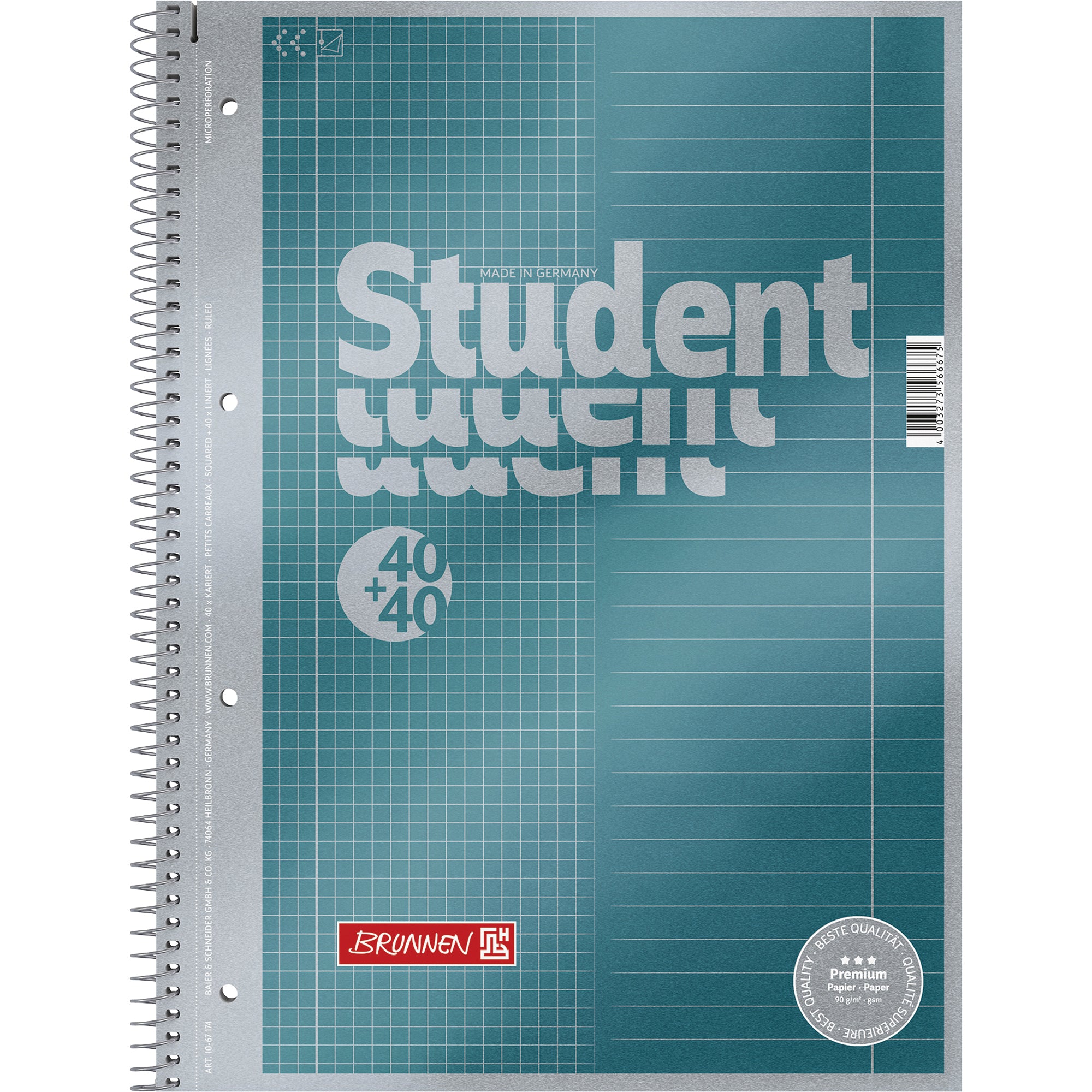 Brunnen Collegeblock Student Premium, DIN A4
