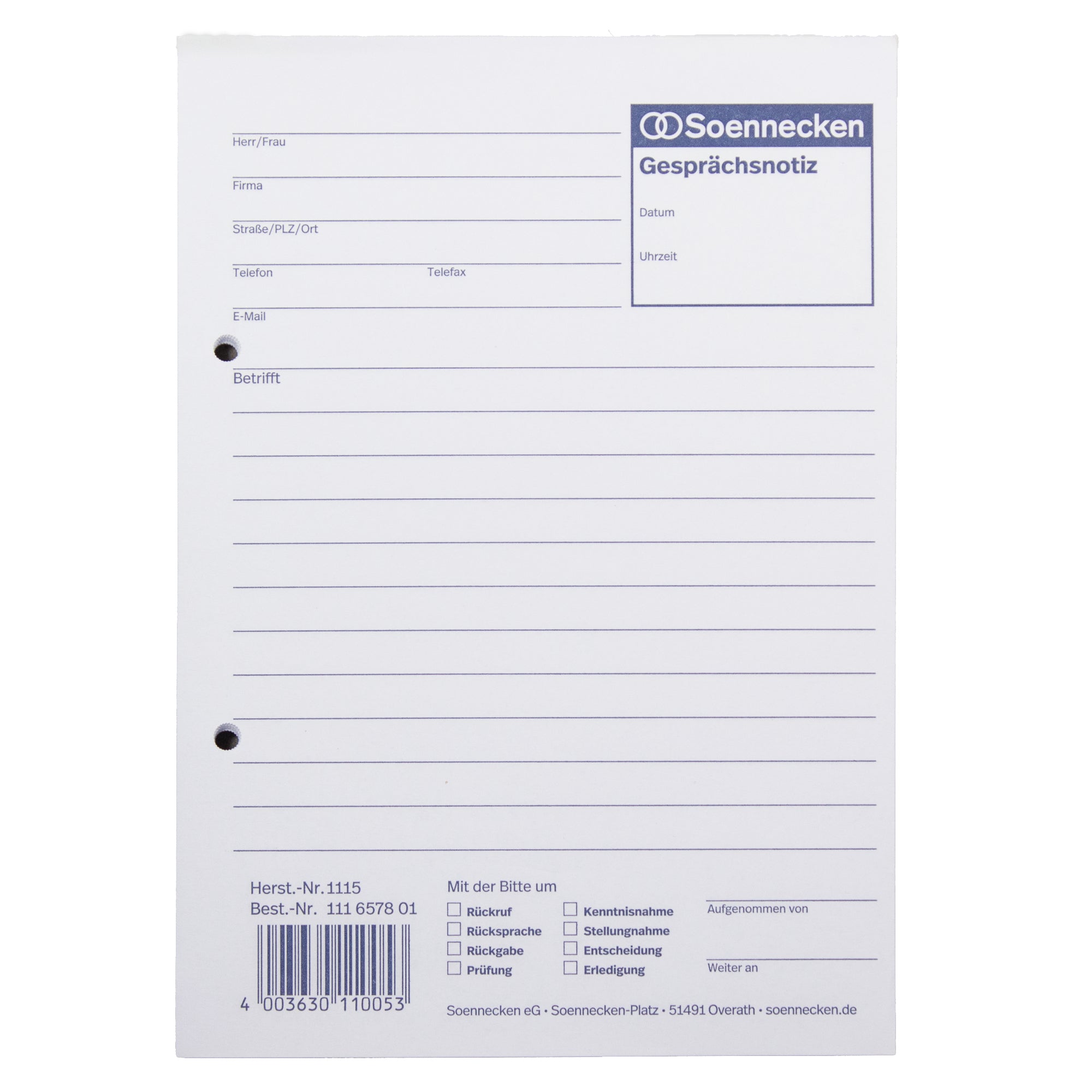 Soennecken Gesprächsnotiz