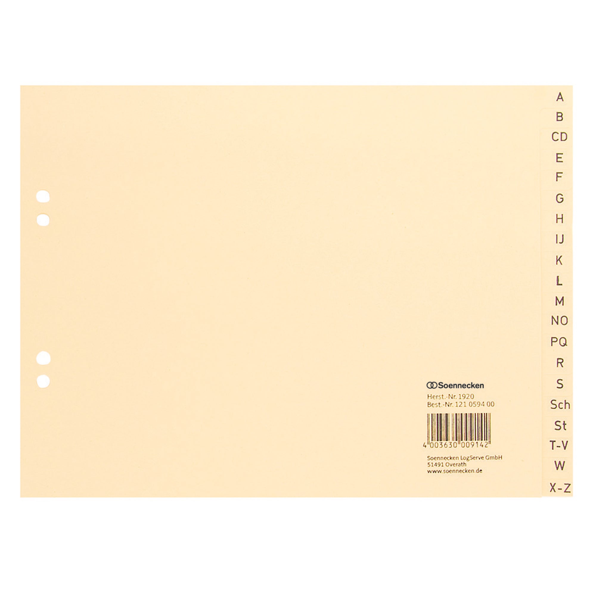 Soennecken A-Z Register, DIN A4