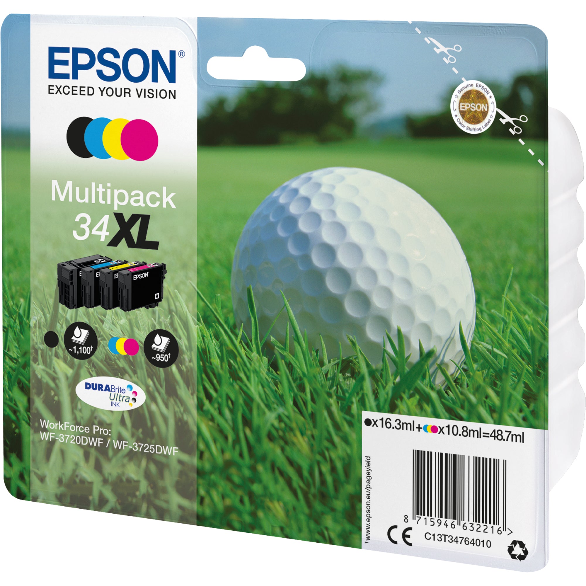 Epson Tintenpatrone, schwarz, cyan, magenta, gelb