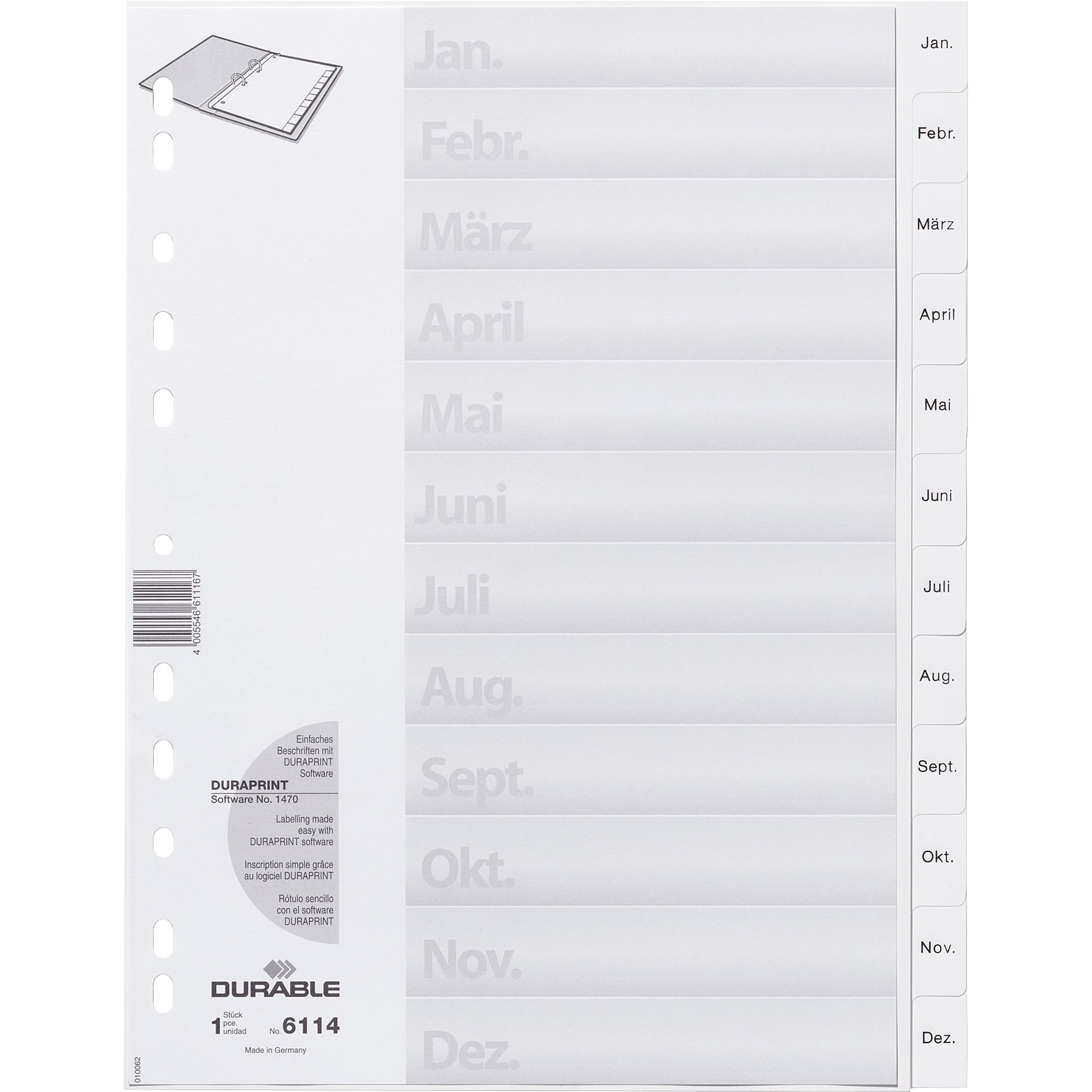 Durable Monatsregister, DIN A4