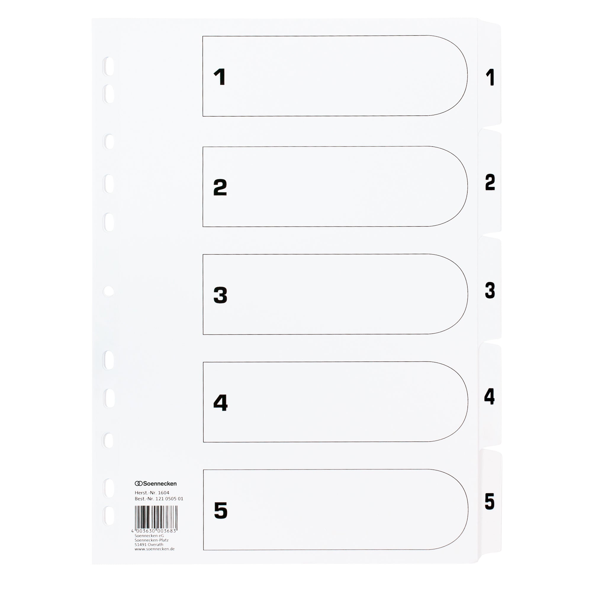 Soennecken Zahlenregister, DIN A4