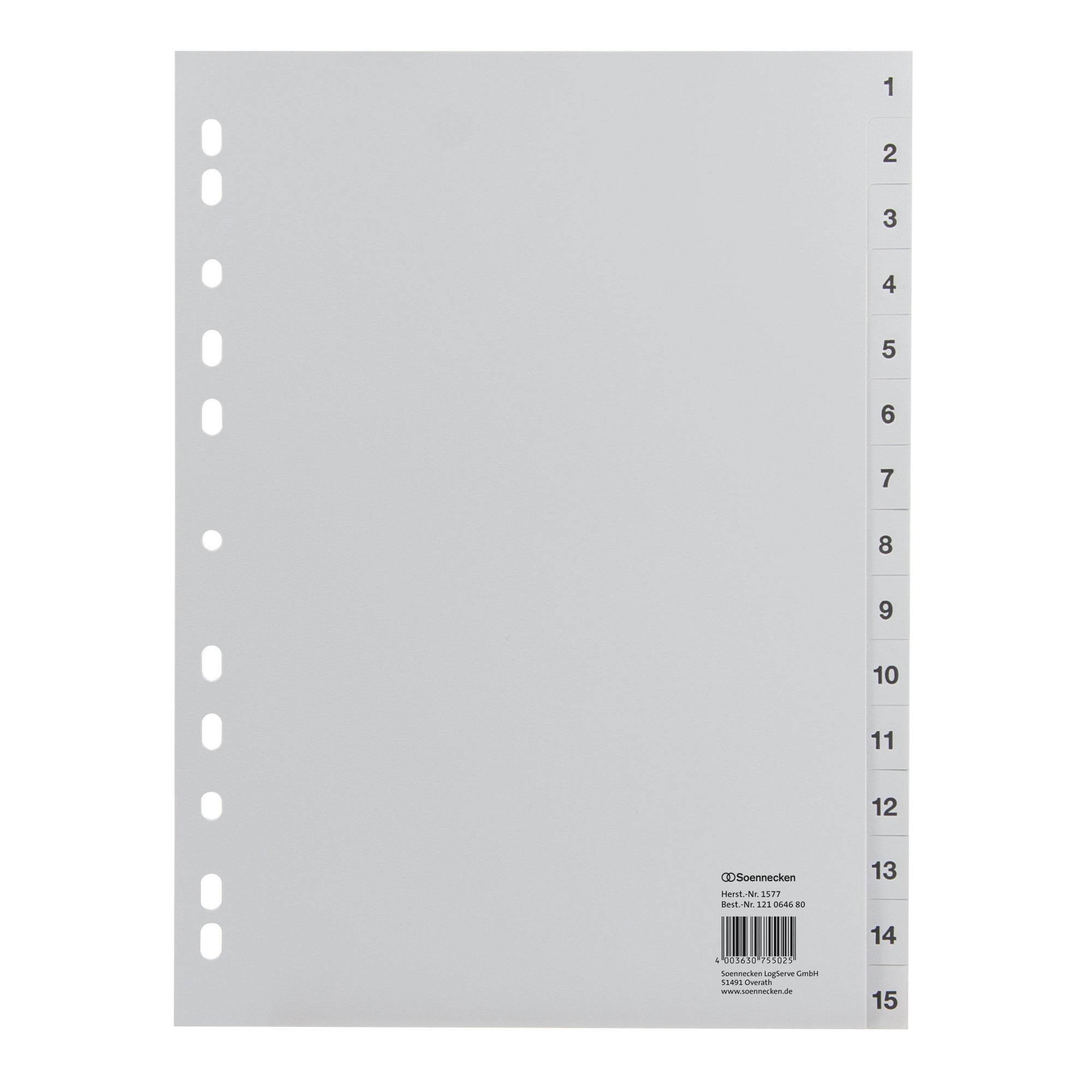 Soennecken Zahlenregister, DIN A4