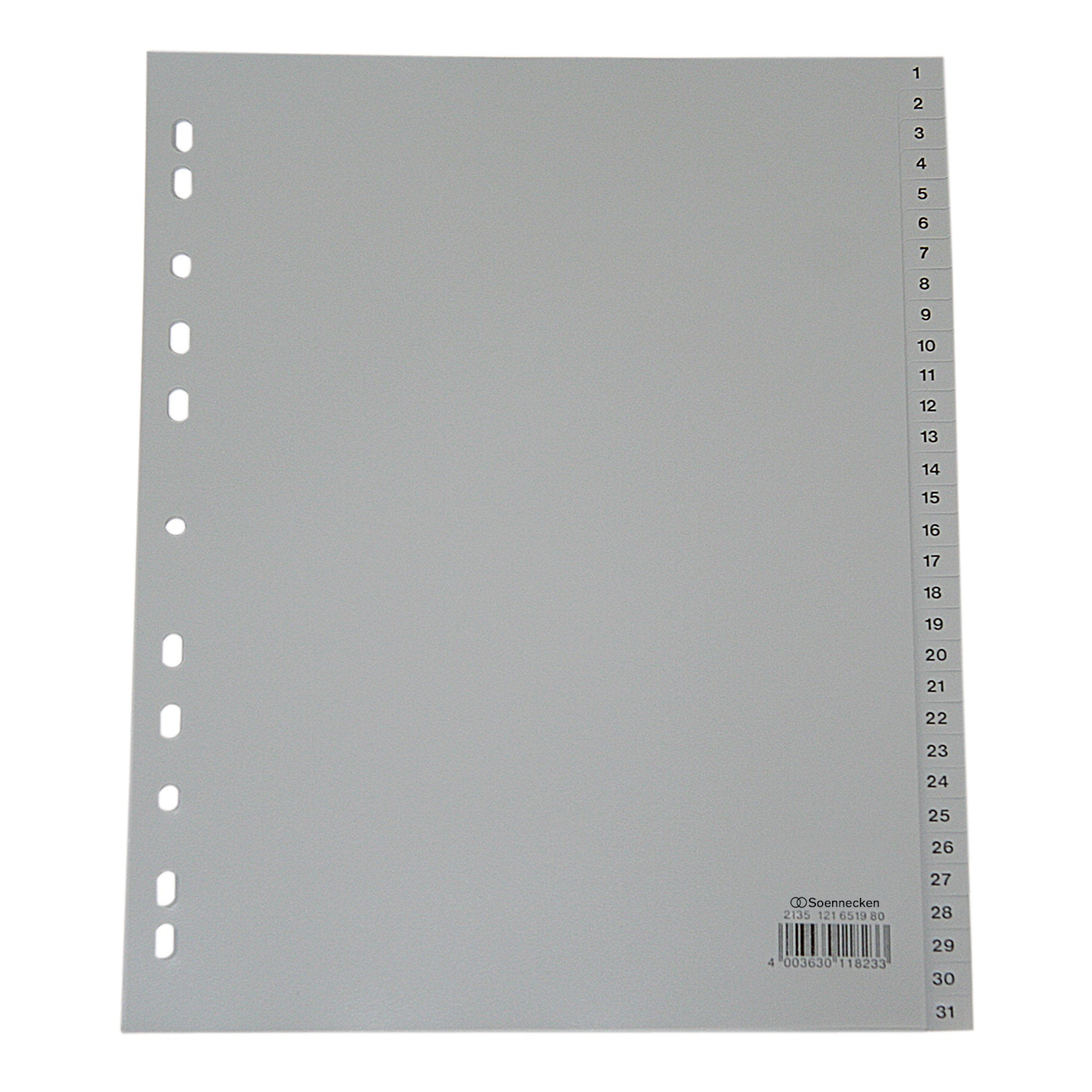 Soennecken Zahlenregister, DIN A4, Überbreite