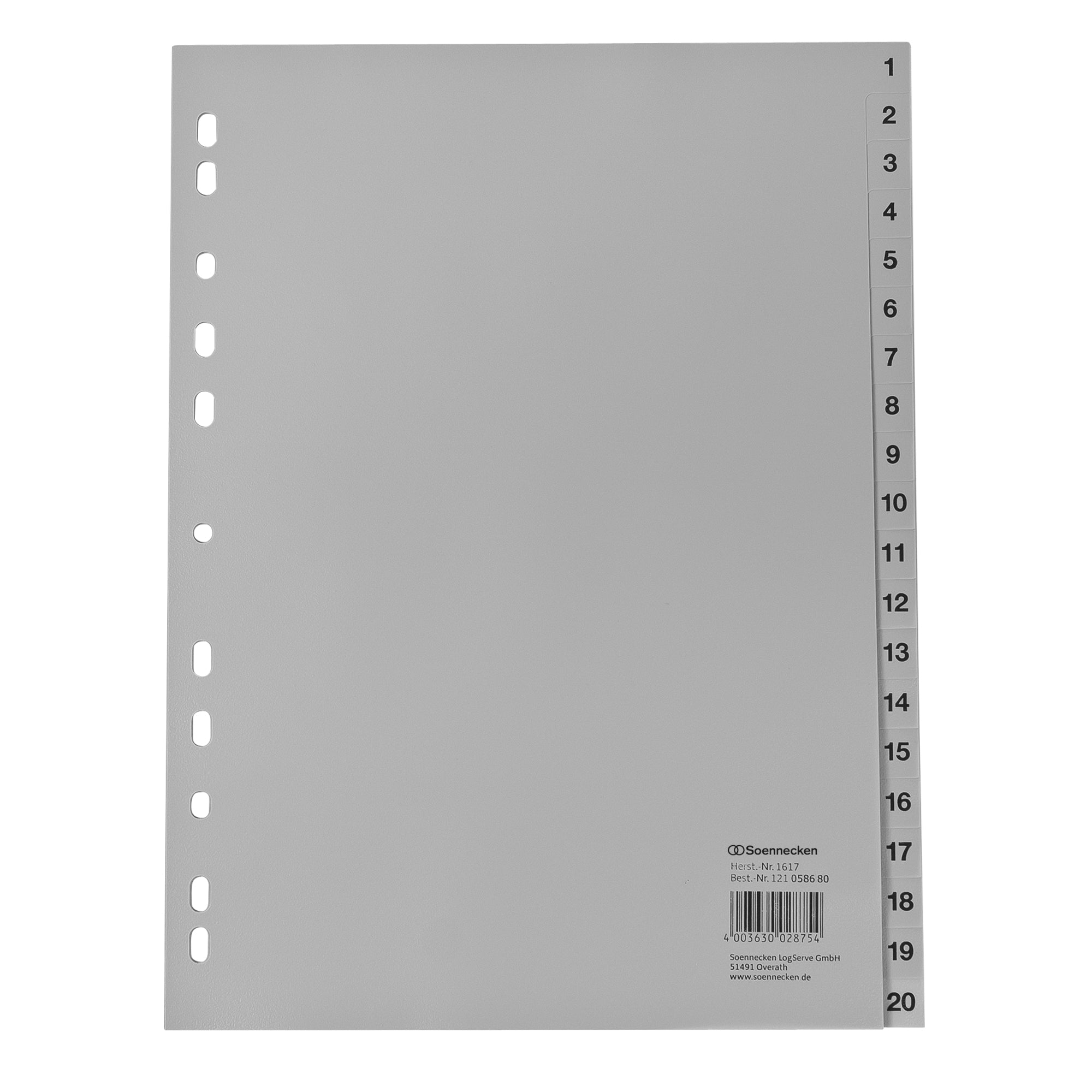 Soennecken Zahlenregister, DIN A4