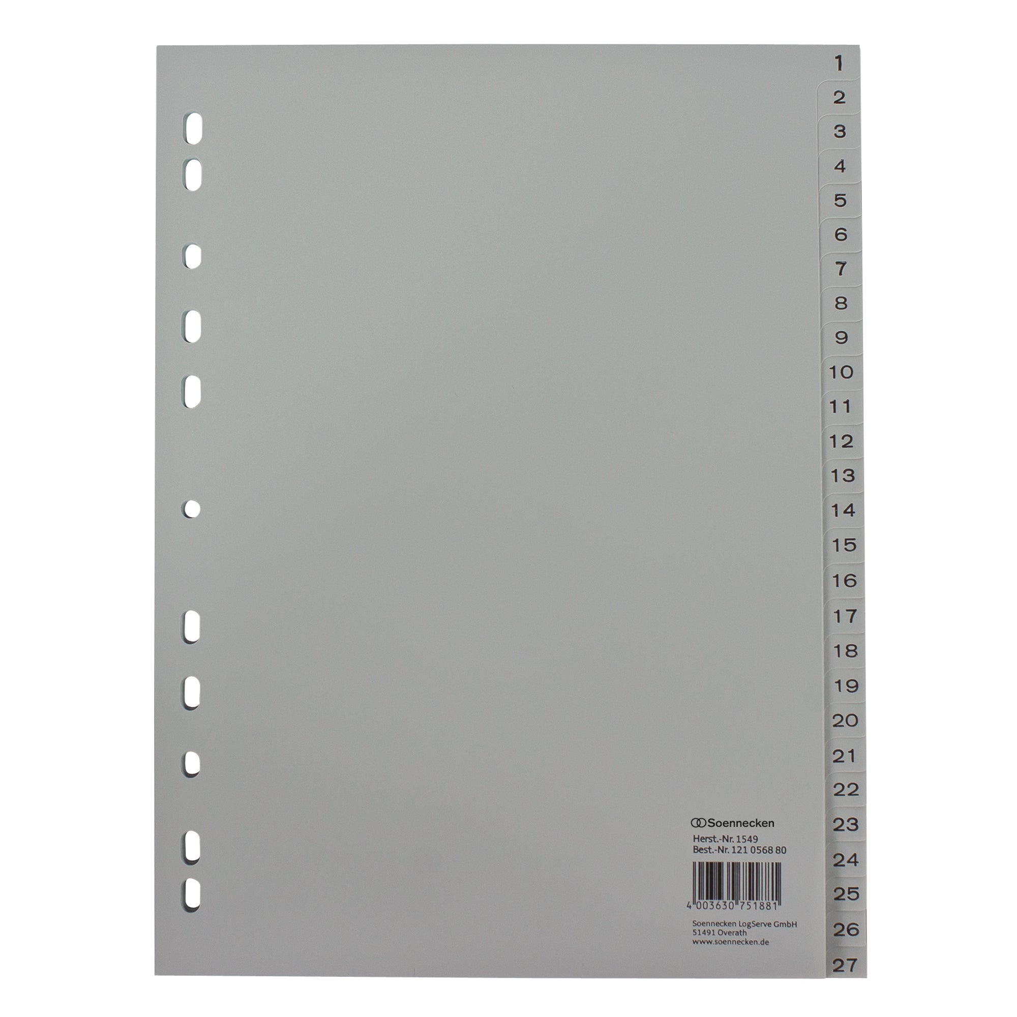 Soennecken Zahlenregister, DIN A4