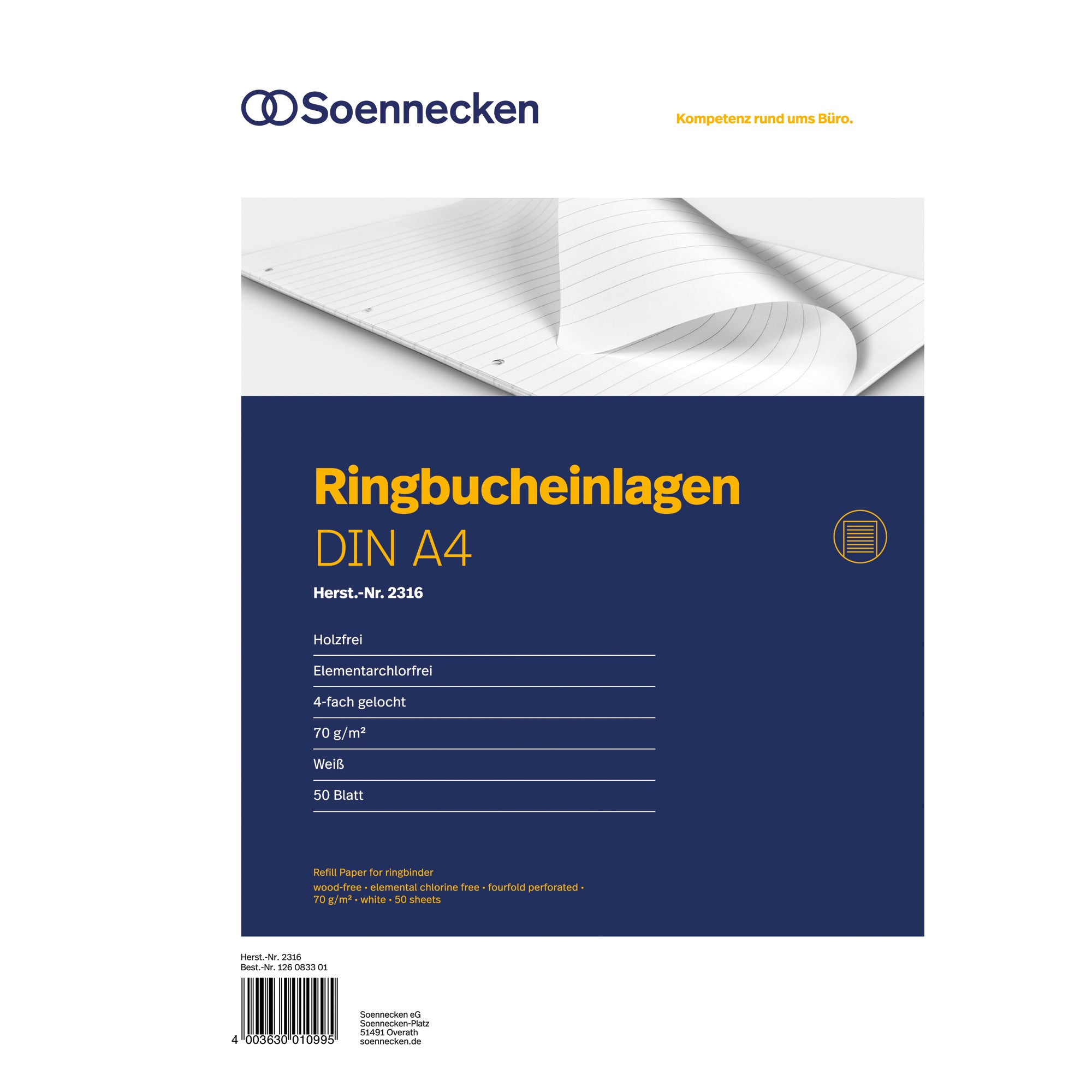 Soennecken Ringbucheinlage, DIN A4
