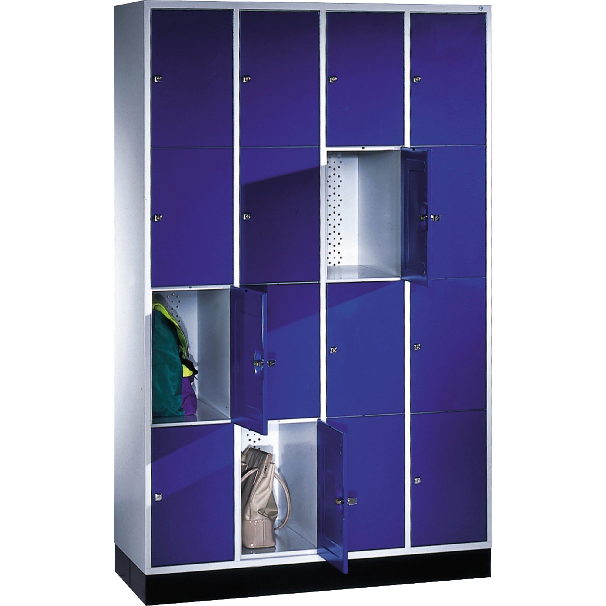 C+P Schließf.schrank 16Fä 1950x1220x500 lgr/ebl