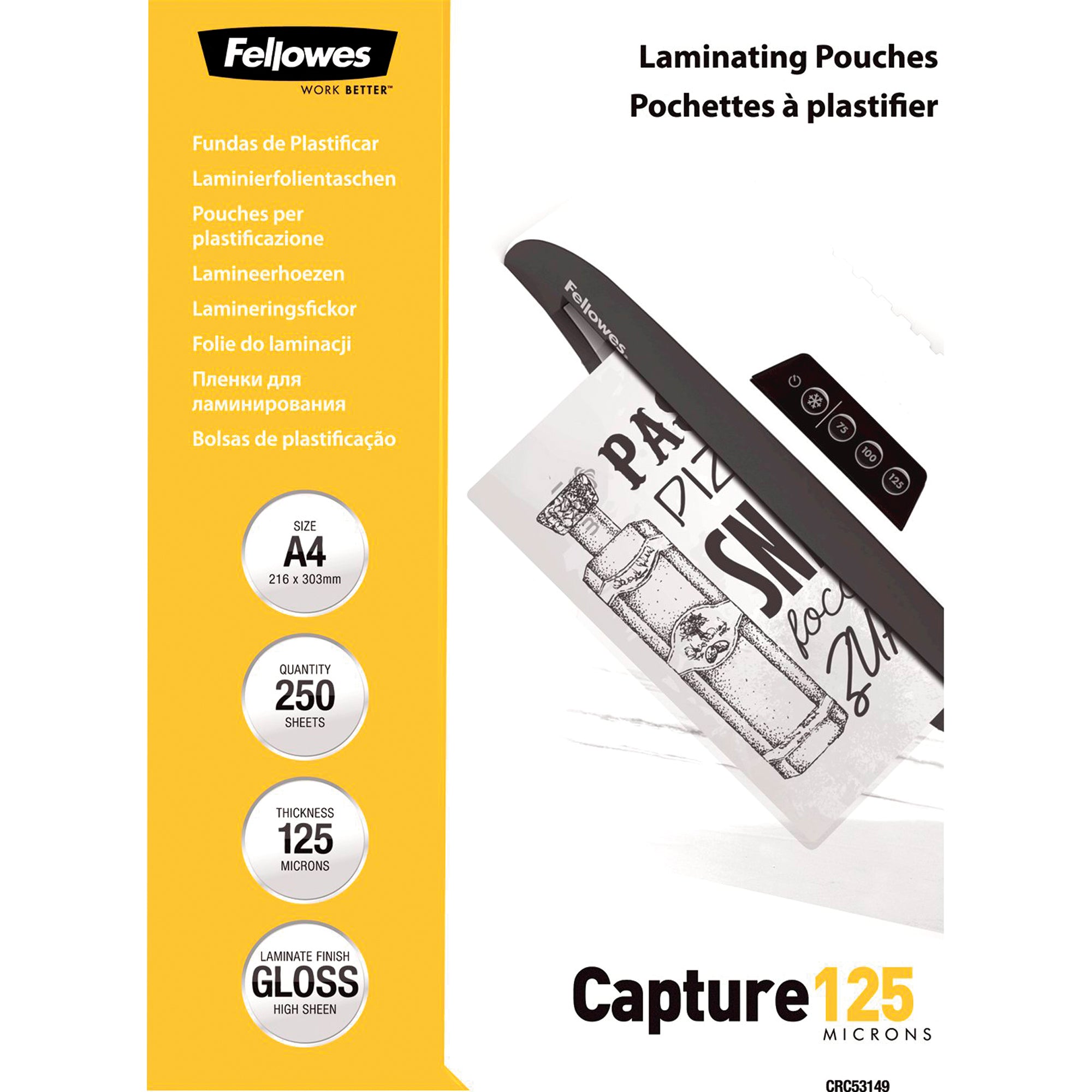 Fellowes Laminierfolie Capture 125, DIN A4