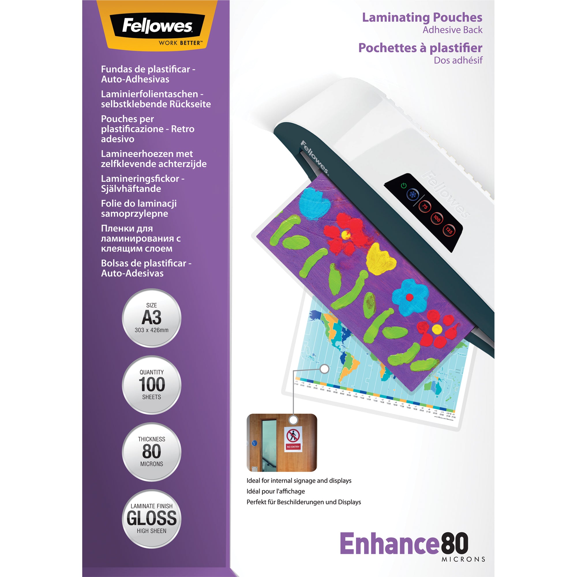 Fellowes Laminierfolie Enhance 80, DIN A3