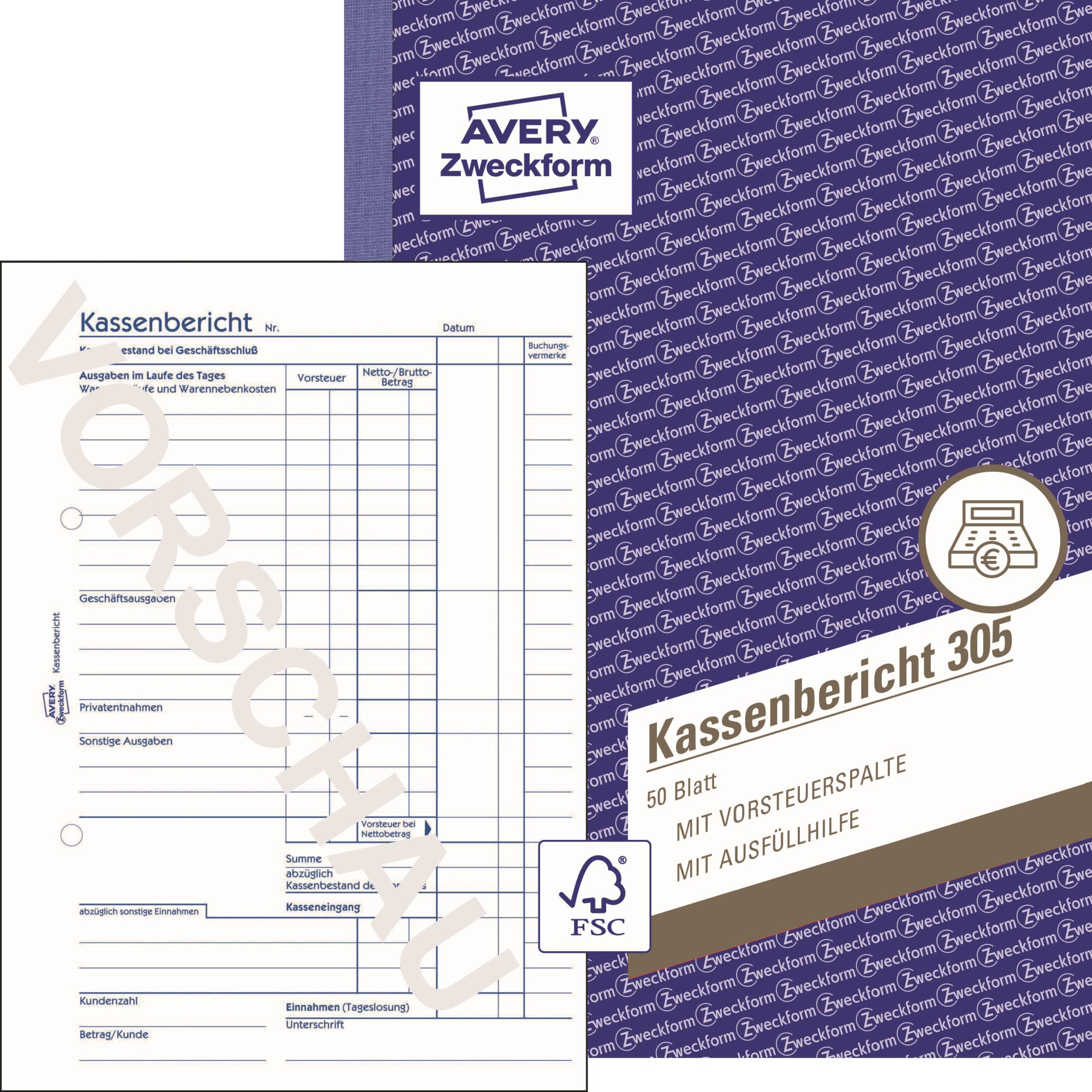 Avery Kassenbericht 305
