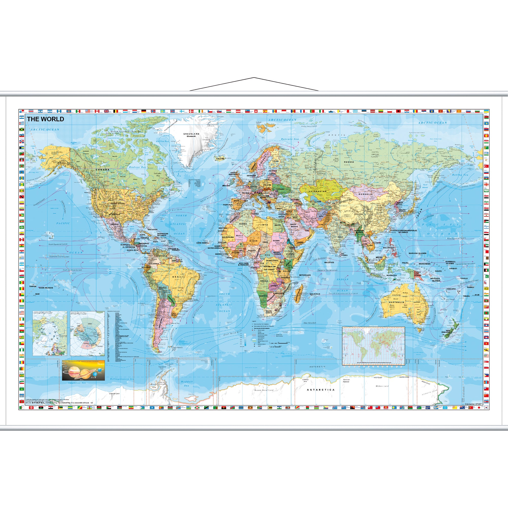 Franken Kartentafel Welt 140x100cm 1:33.000.000