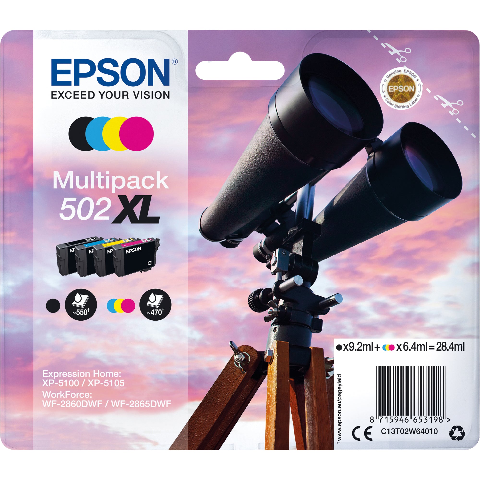 Epson Tintenpatrone, schwarz, cyan, magenta, gelb