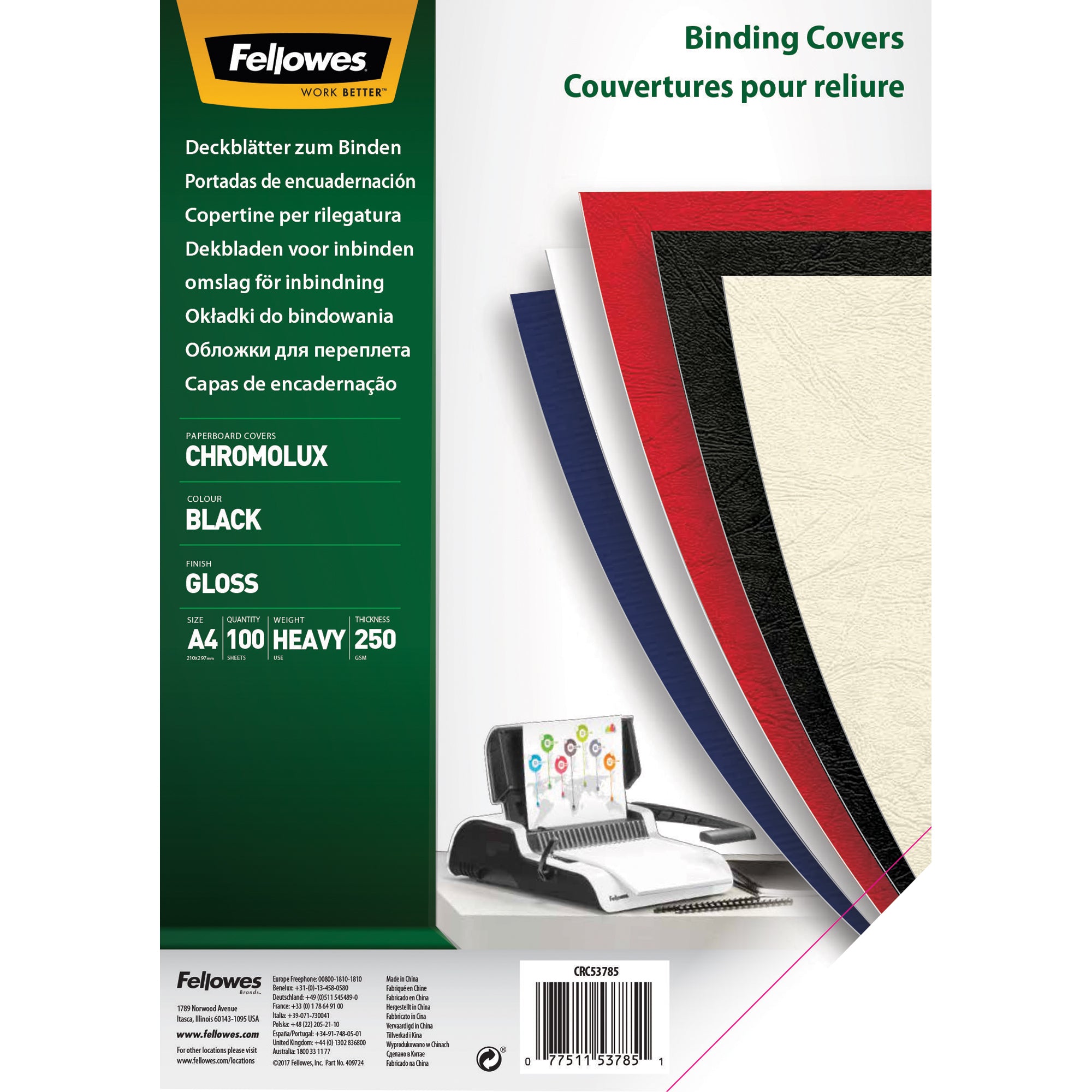 Fellowes Einbanddeckel Chromolux, DIN A4