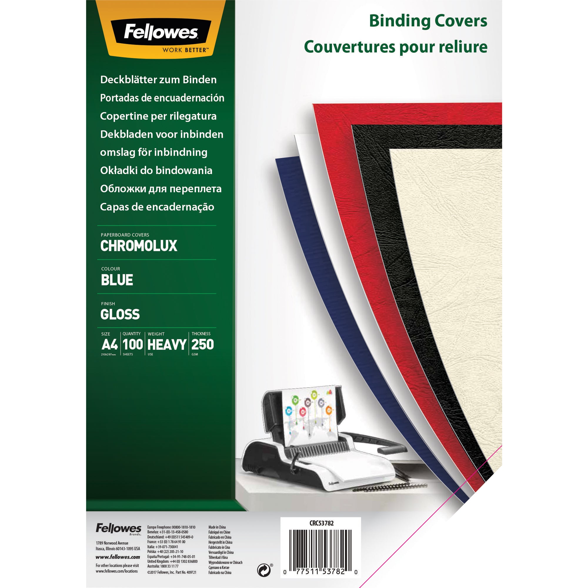 Fellowes Einbanddeckel Chromolux, DIN A4