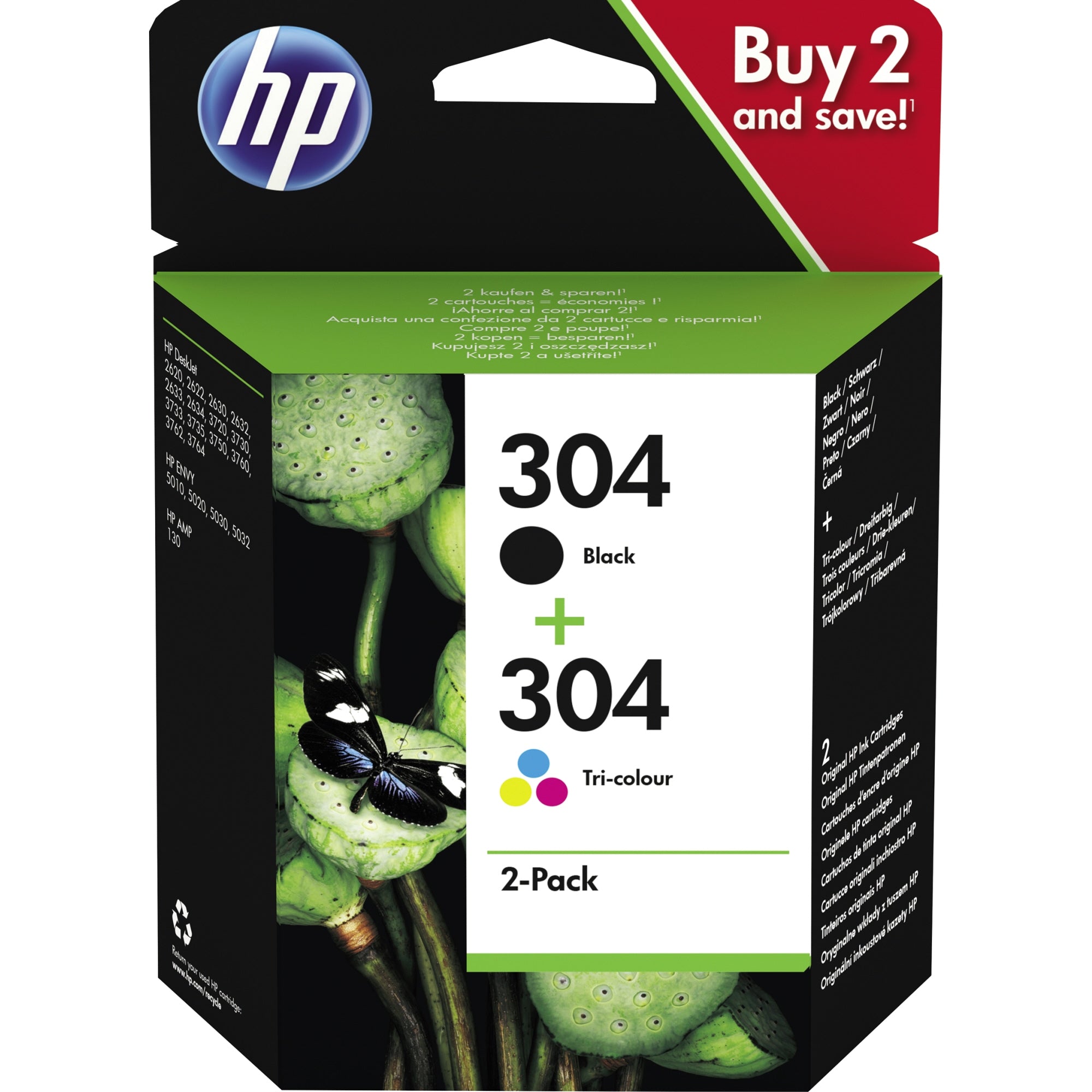 HP Tintenpatrone, schwarz, cyan/magenta/gelb