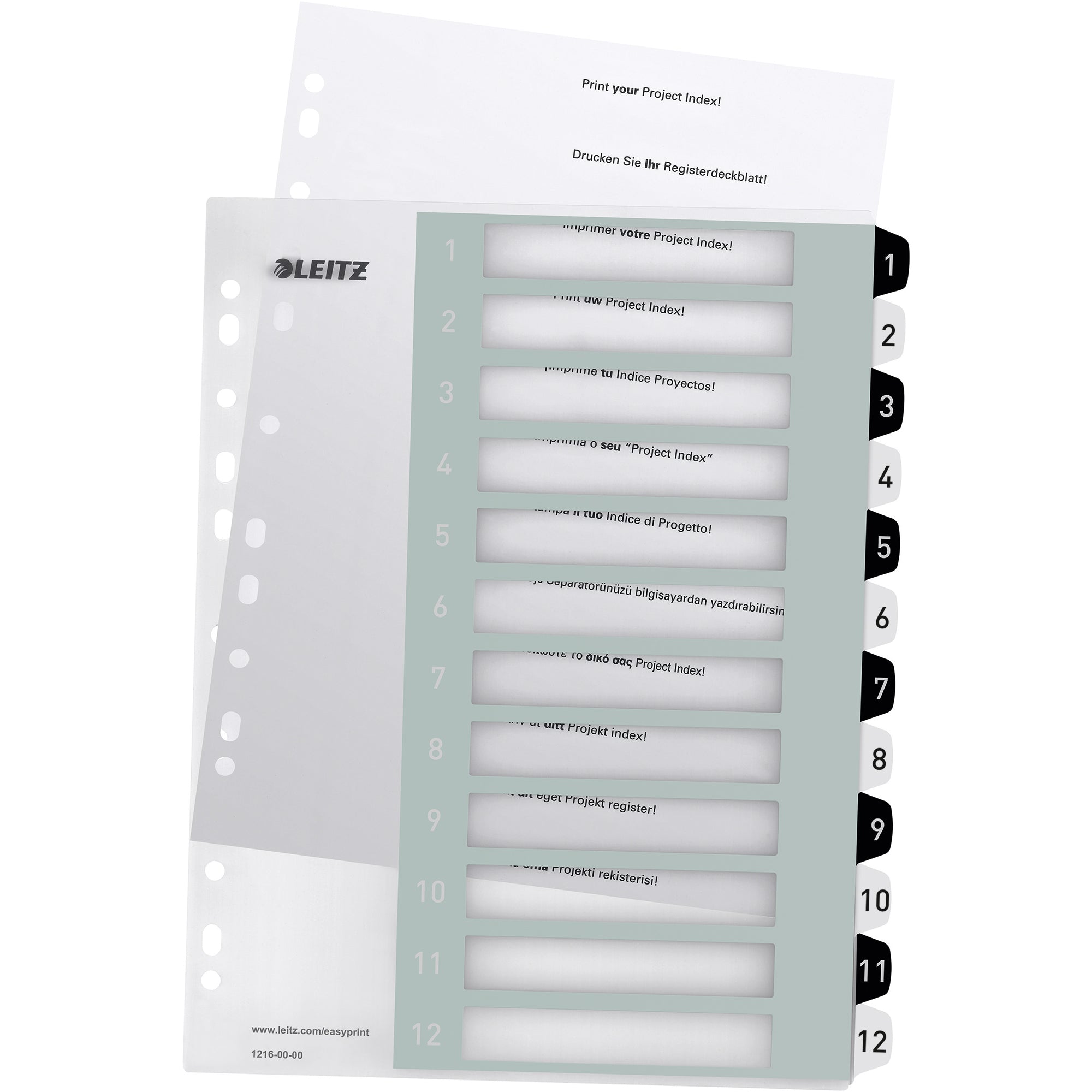 Leitz Zahlenregister WOW, DIN A4, Überbreite